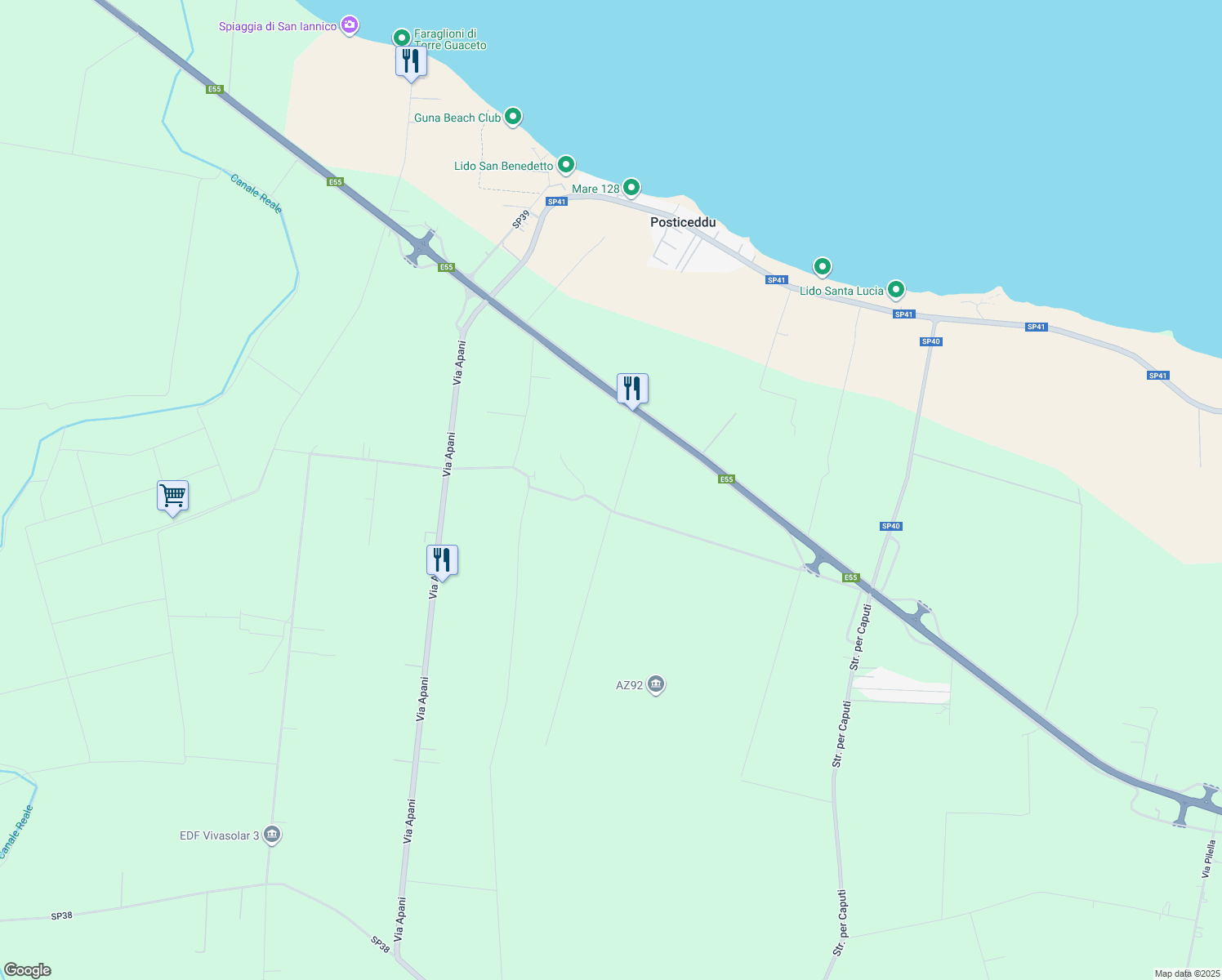 map of restaurants, bars, coffee shops, grocery stores, and more near in Province of Brindisi