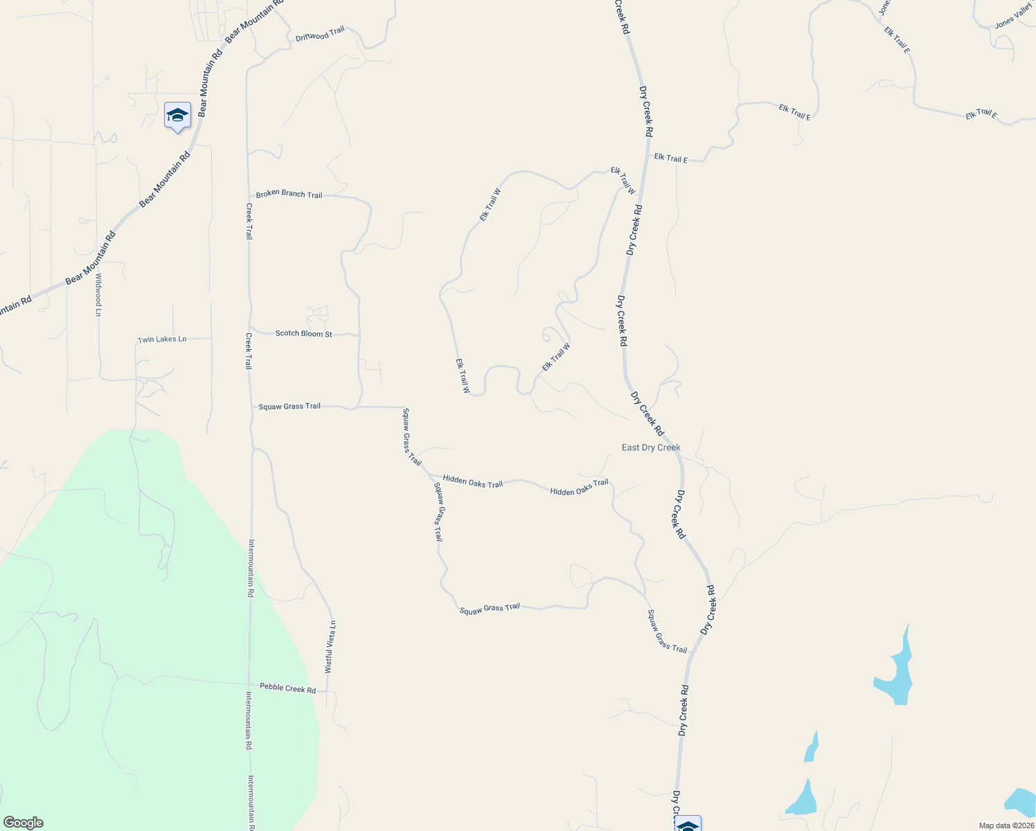 map of restaurants, bars, coffee shops, grocery stores, and more near 13606 Jeep Trail in Redding