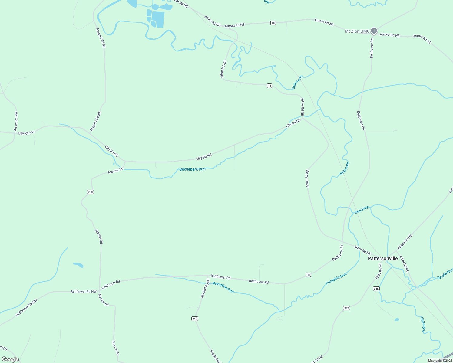 map of restaurants, bars, coffee shops, grocery stores, and more near 7621 Lotus Road Northeast in Minerva