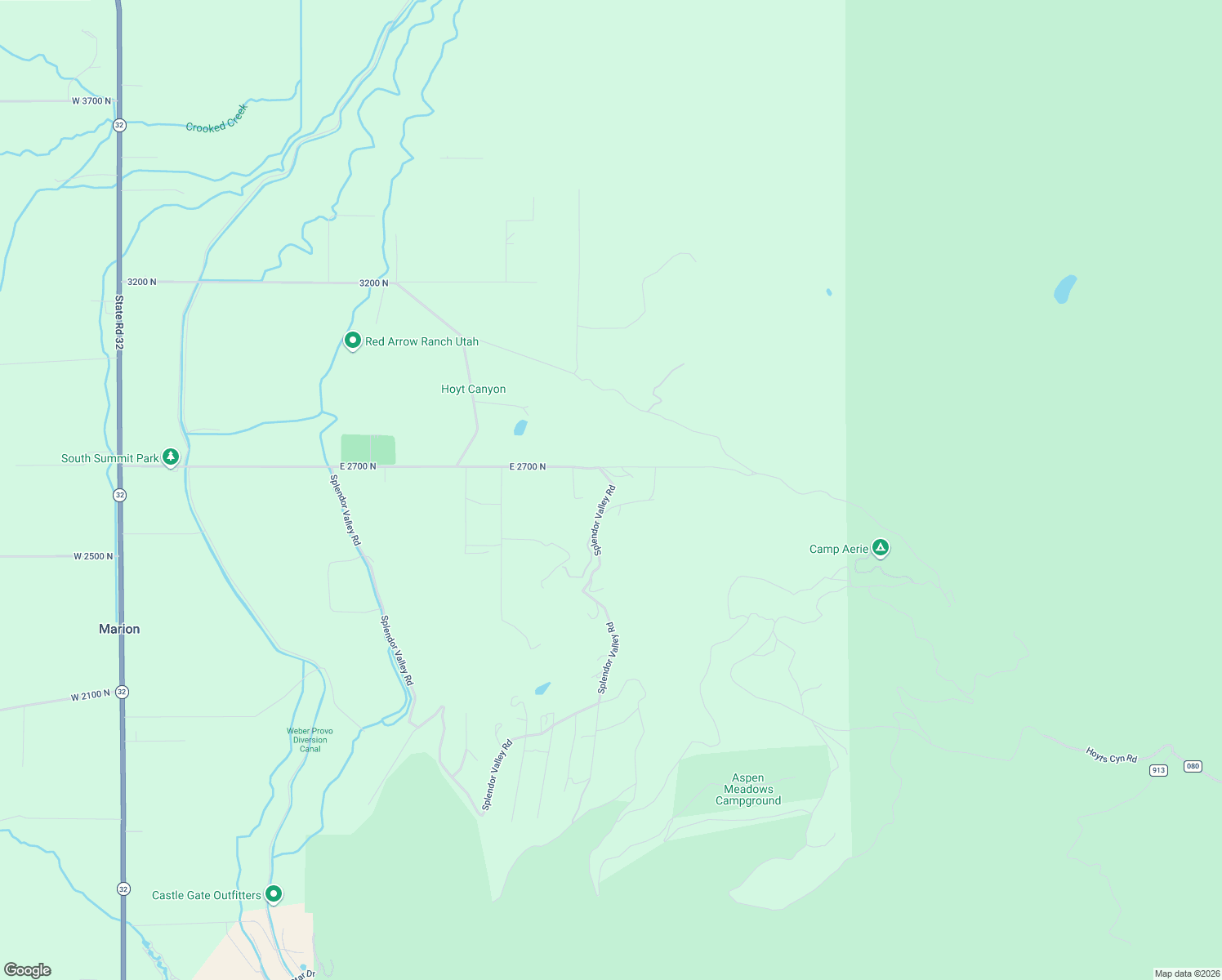 map of restaurants, bars, coffee shops, grocery stores, and more near Splendor Valley Road in Kamas