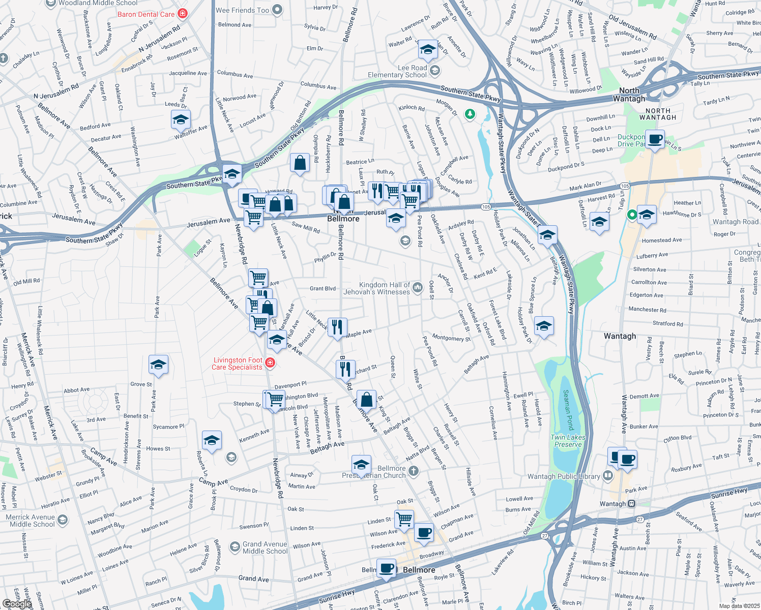 1496 Horseshoe Drive, North Bellmore NY Walk Score