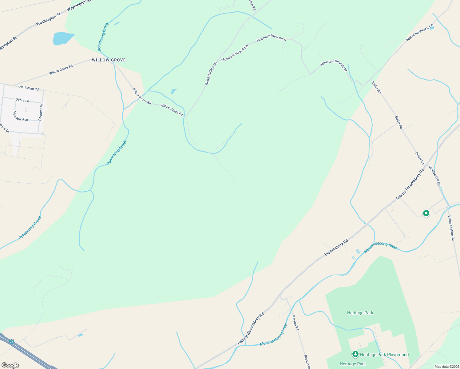 map of restaurants, bars, coffee shops, grocery stores, and more near 378 Willow Grove Road in Franklin Township