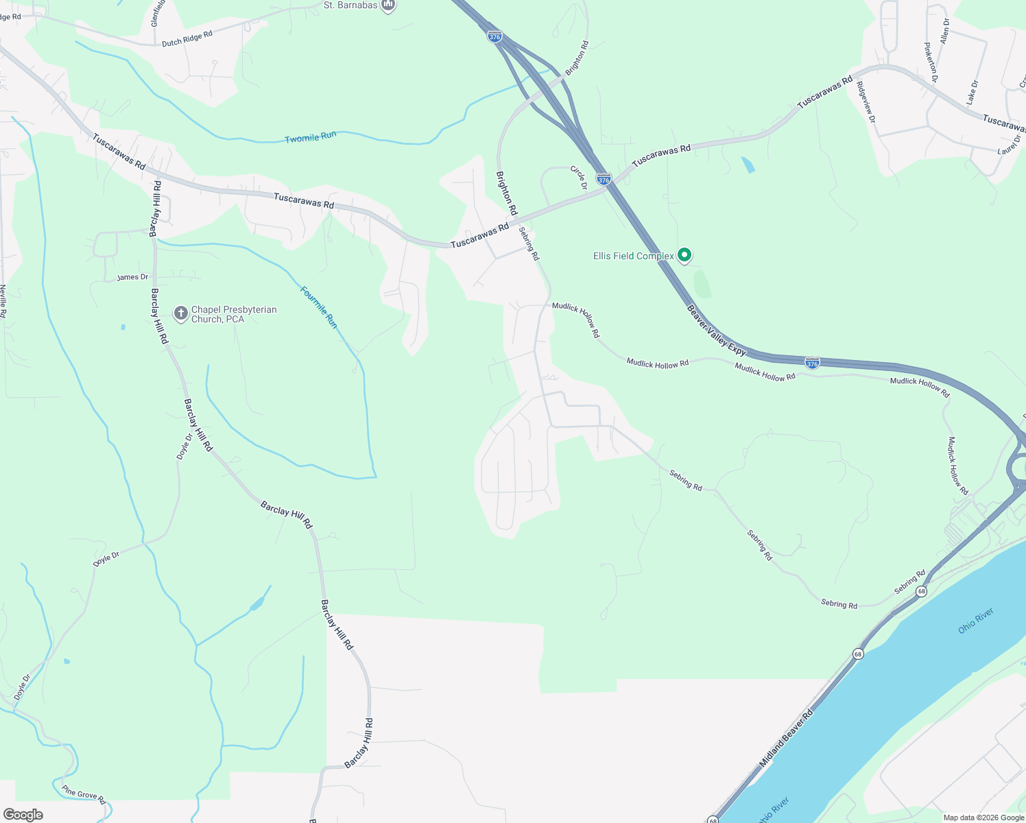 map of restaurants, bars, coffee shops, grocery stores, and more near 112 Aspen Dr in Beaver