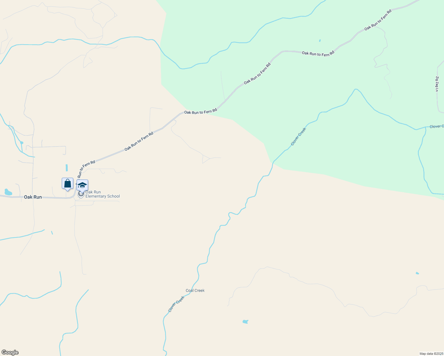 map of restaurants, bars, coffee shops, grocery stores, and more near in Oak Run