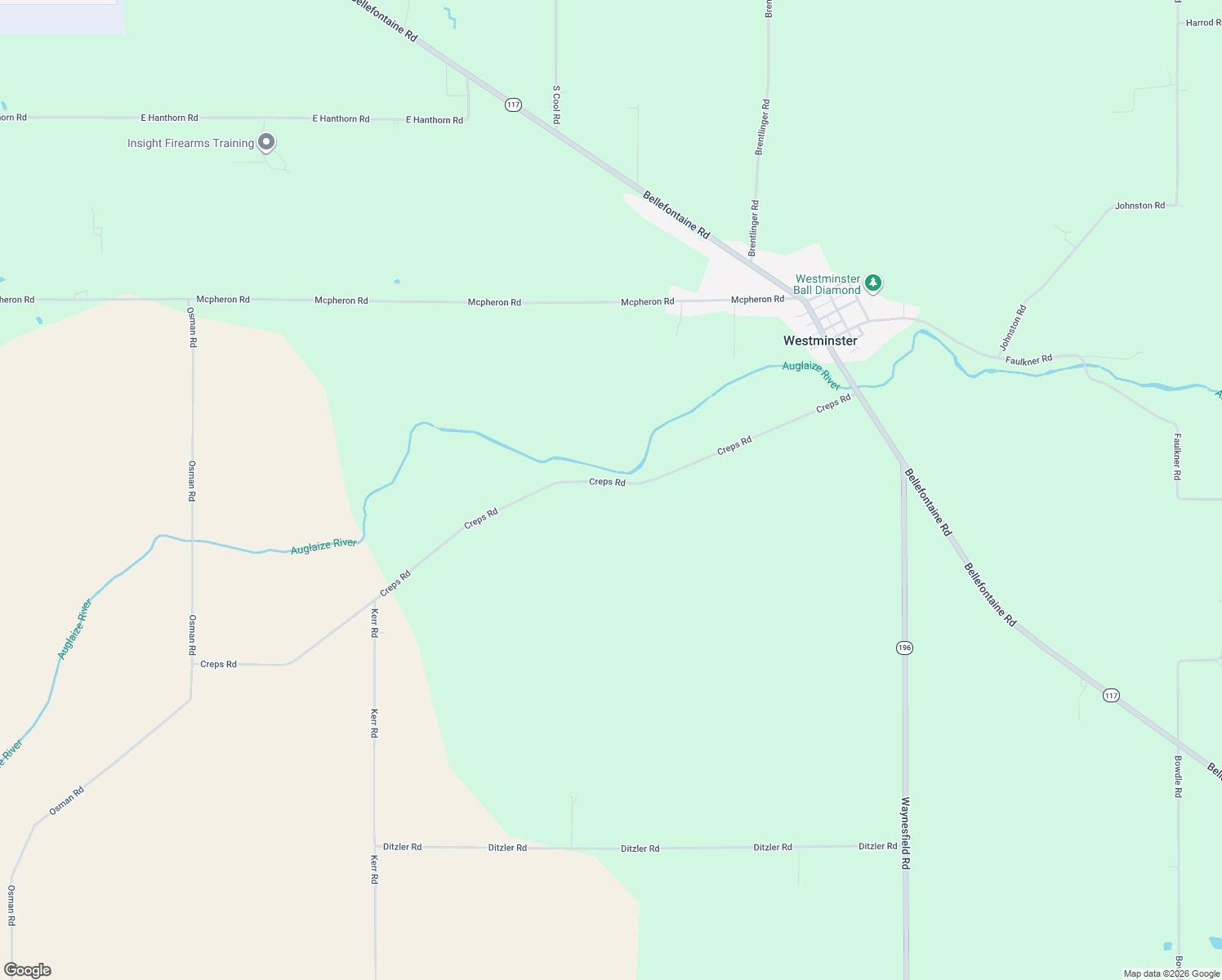 map of restaurants, bars, coffee shops, grocery stores, and more near 6030 Creps Rd in Harrod