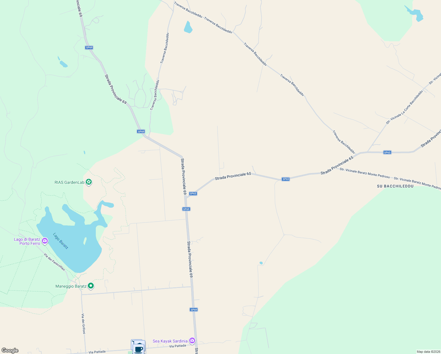 map of restaurants, bars, coffee shops, grocery stores, and more near 19 Strada Provinciale 65 in Città metropolitana di Sassari