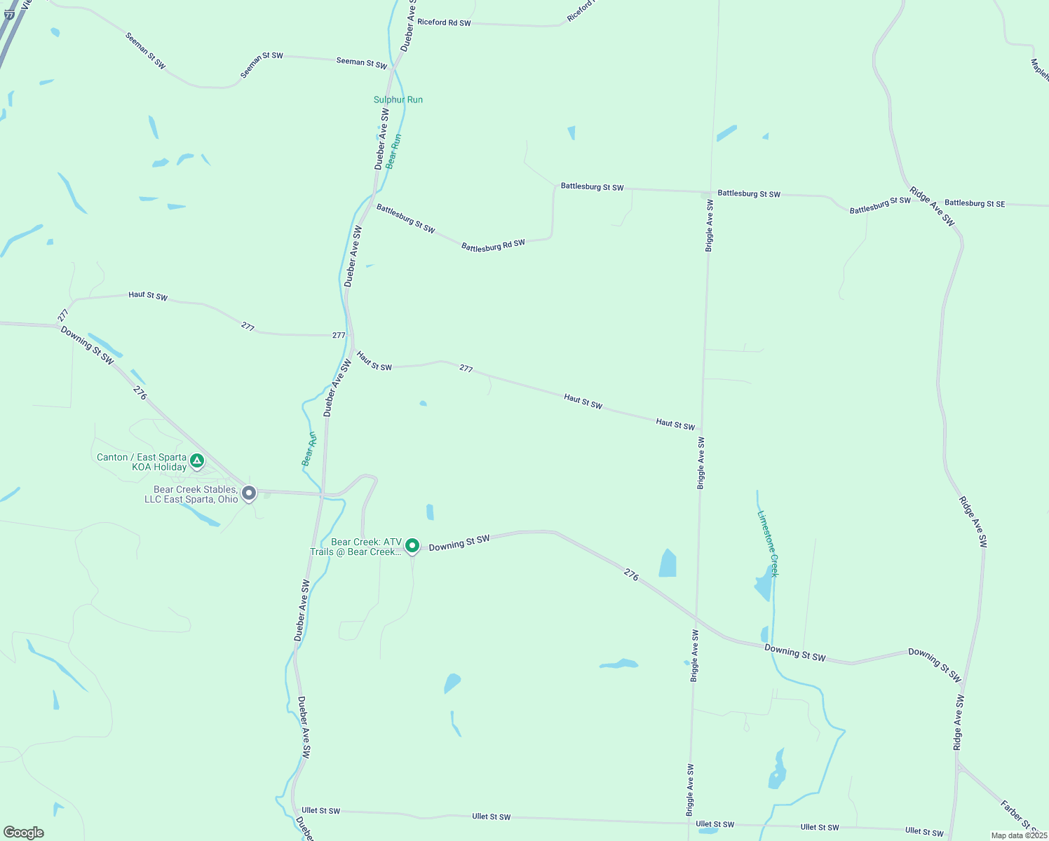 map of restaurants, bars, coffee shops, grocery stores, and more near in East Sparta