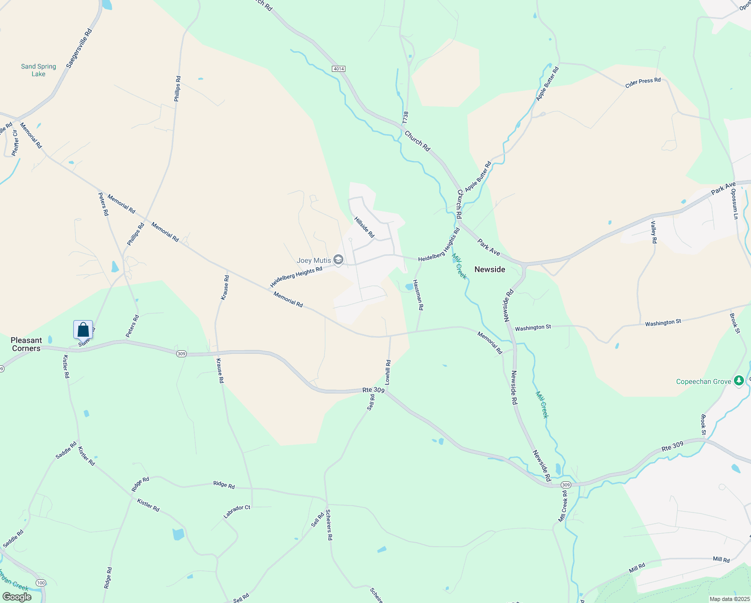 map of restaurants, bars, coffee shops, grocery stores, and more near 5248 Lake View Street in Germansville