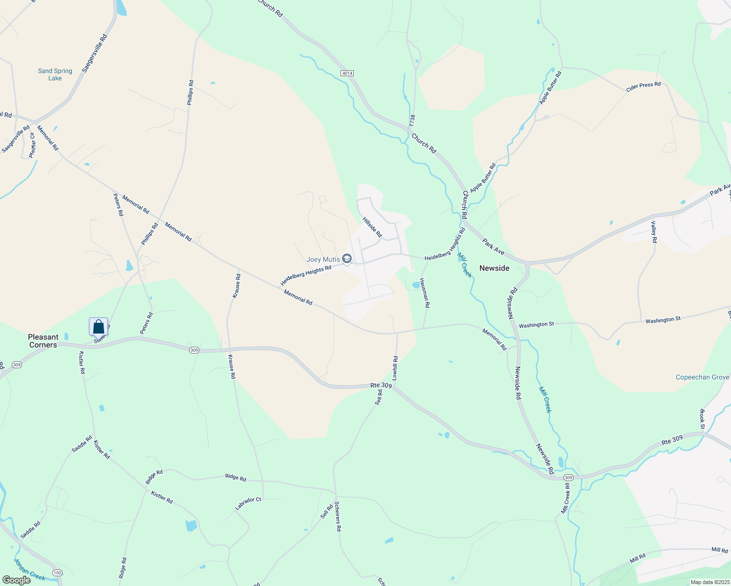 map of restaurants, bars, coffee shops, grocery stores, and more near 5290 Lake View Street in Germansville