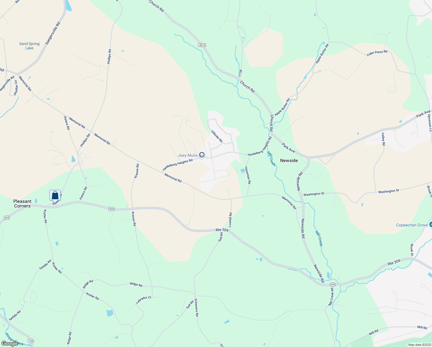 map of restaurants, bars, coffee shops, grocery stores, and more near 5290 Lake View St in Germansville