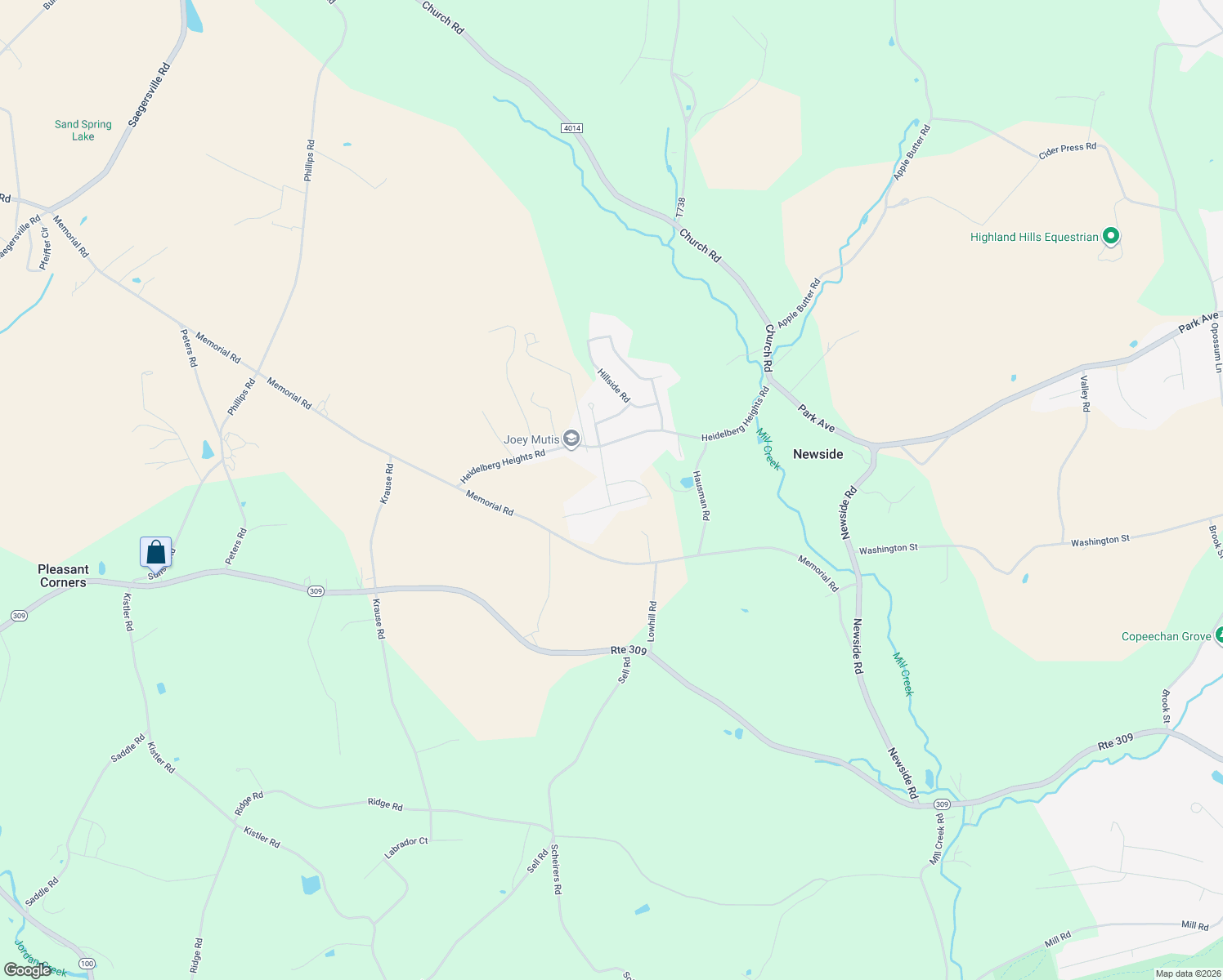 map of restaurants, bars, coffee shops, grocery stores, and more near 5290 Lake View Street in Germansville