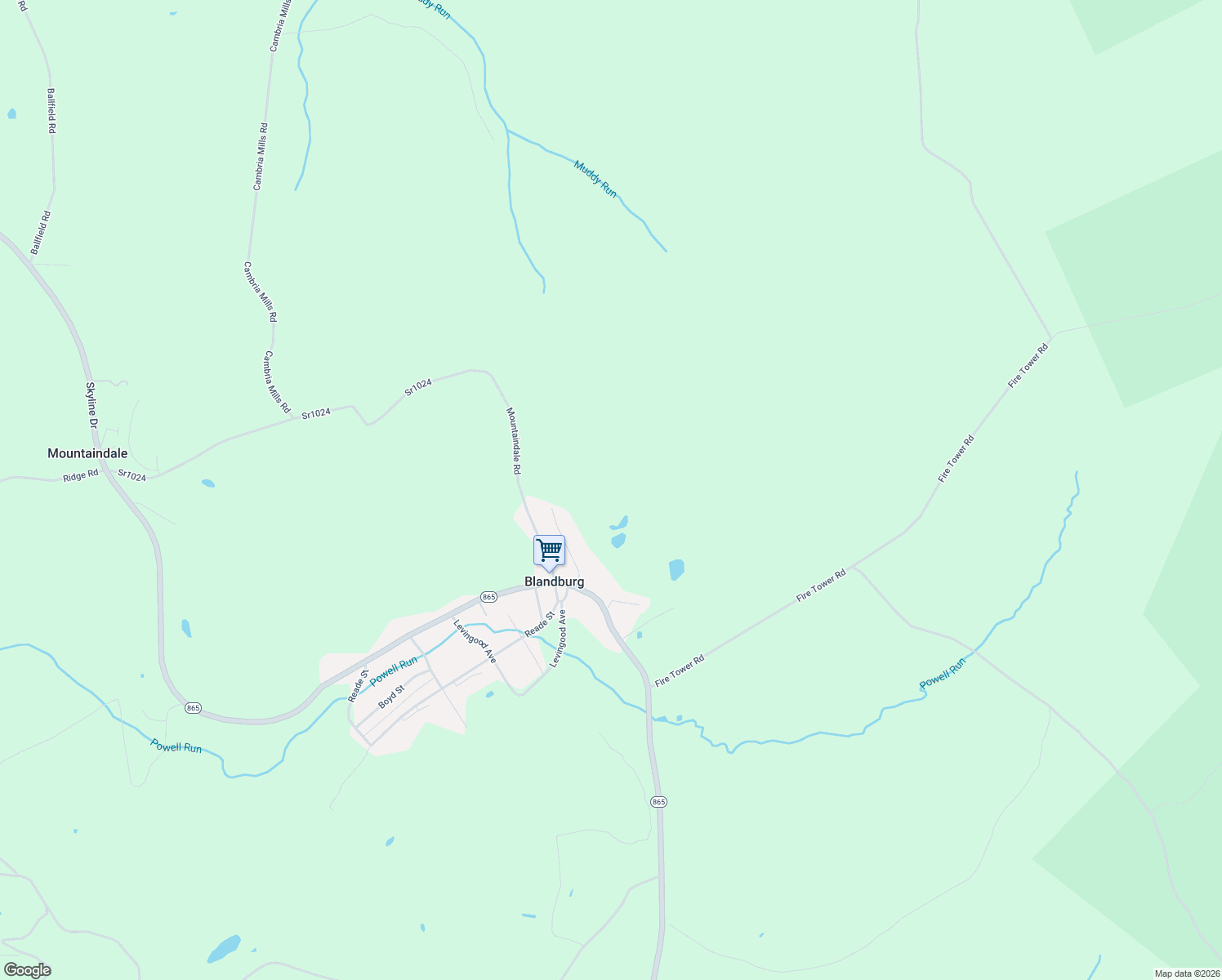 map of restaurants, bars, coffee shops, grocery stores, and more near 177 Saw Mill Road in Fallentimber