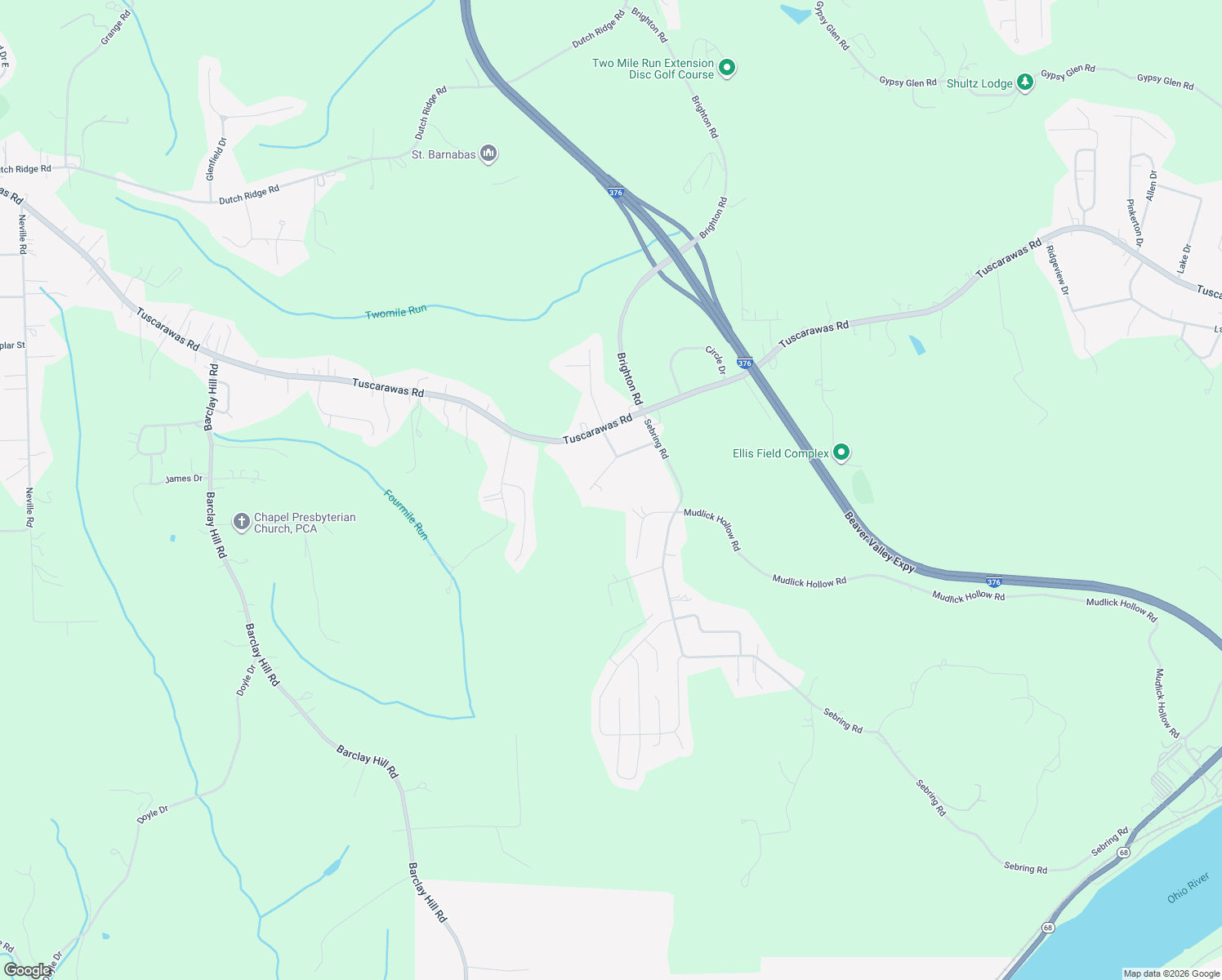 map of restaurants, bars, coffee shops, grocery stores, and more near 115 McKenney Dr in Beaver