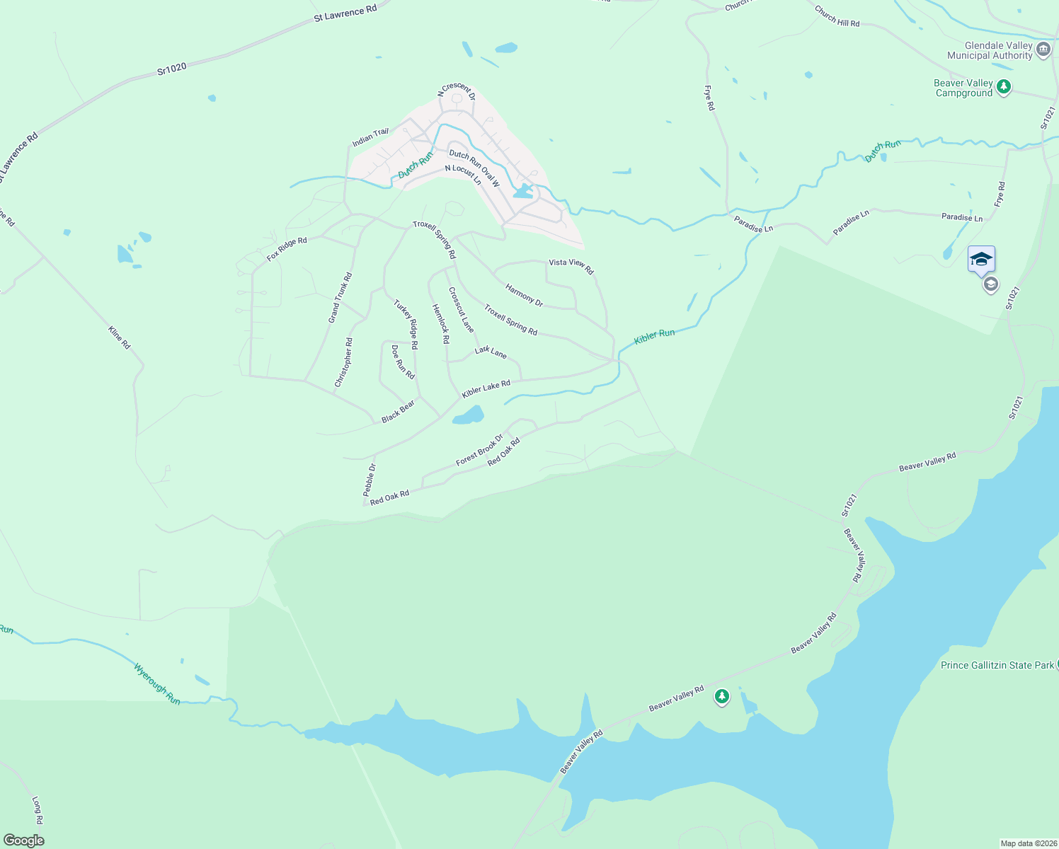 map of restaurants, bars, coffee shops, grocery stores, and more near 200-260 Red Oak Road in Flinton