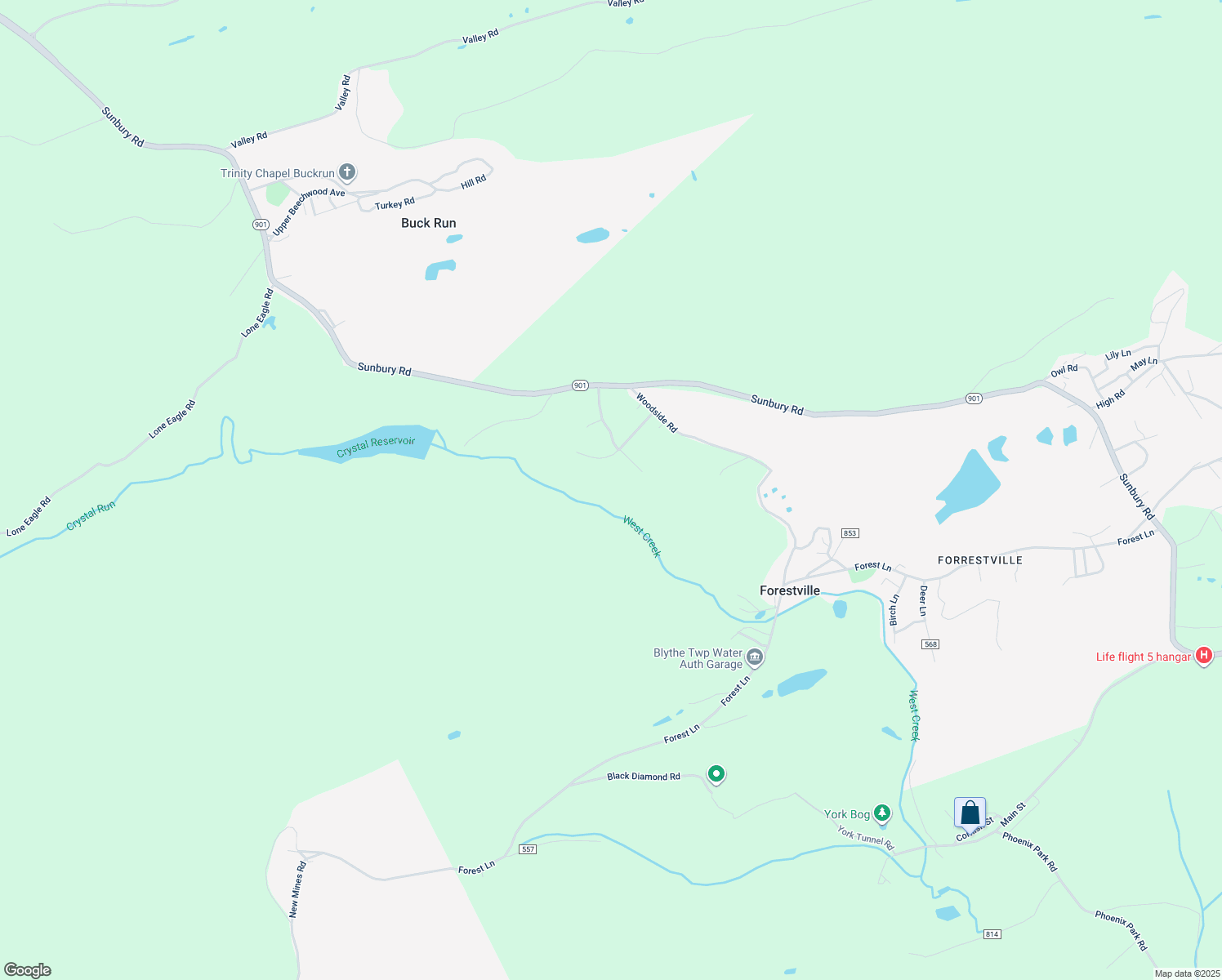map of restaurants, bars, coffee shops, grocery stores, and more near 25 Mulberry Ln in Pottsville