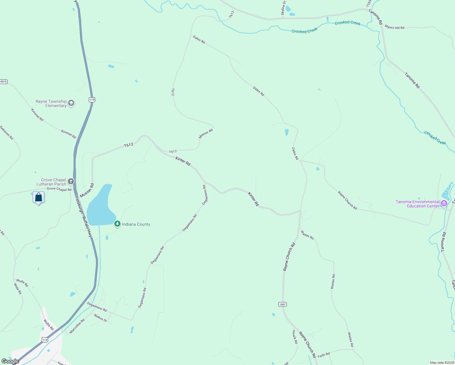 map of restaurants, bars, coffee shops, grocery stores, and more near 840 Kinter Road in Indiana