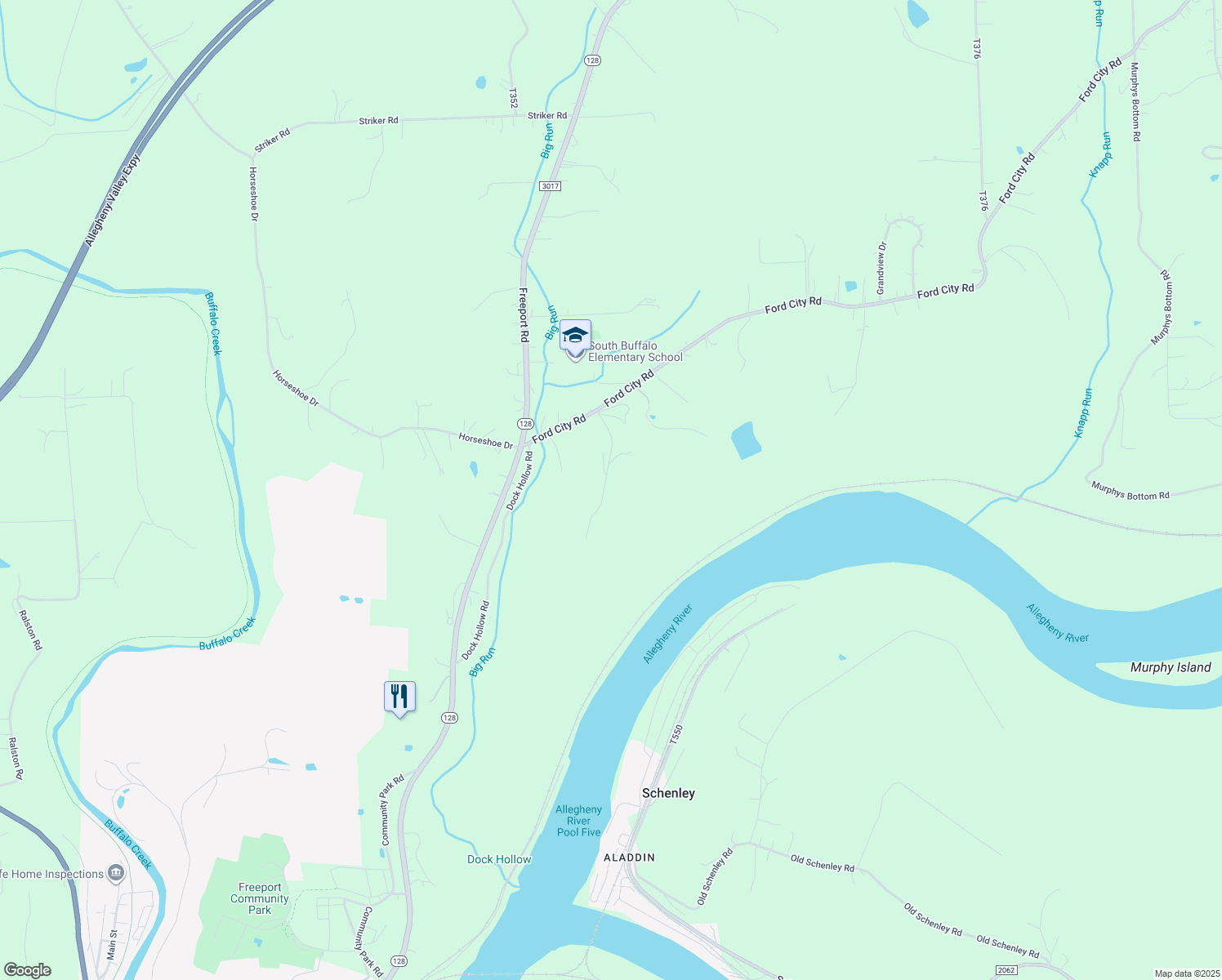 map of restaurants, bars, coffee shops, grocery stores, and more near 131 Ridgecrest Drive in Freeport