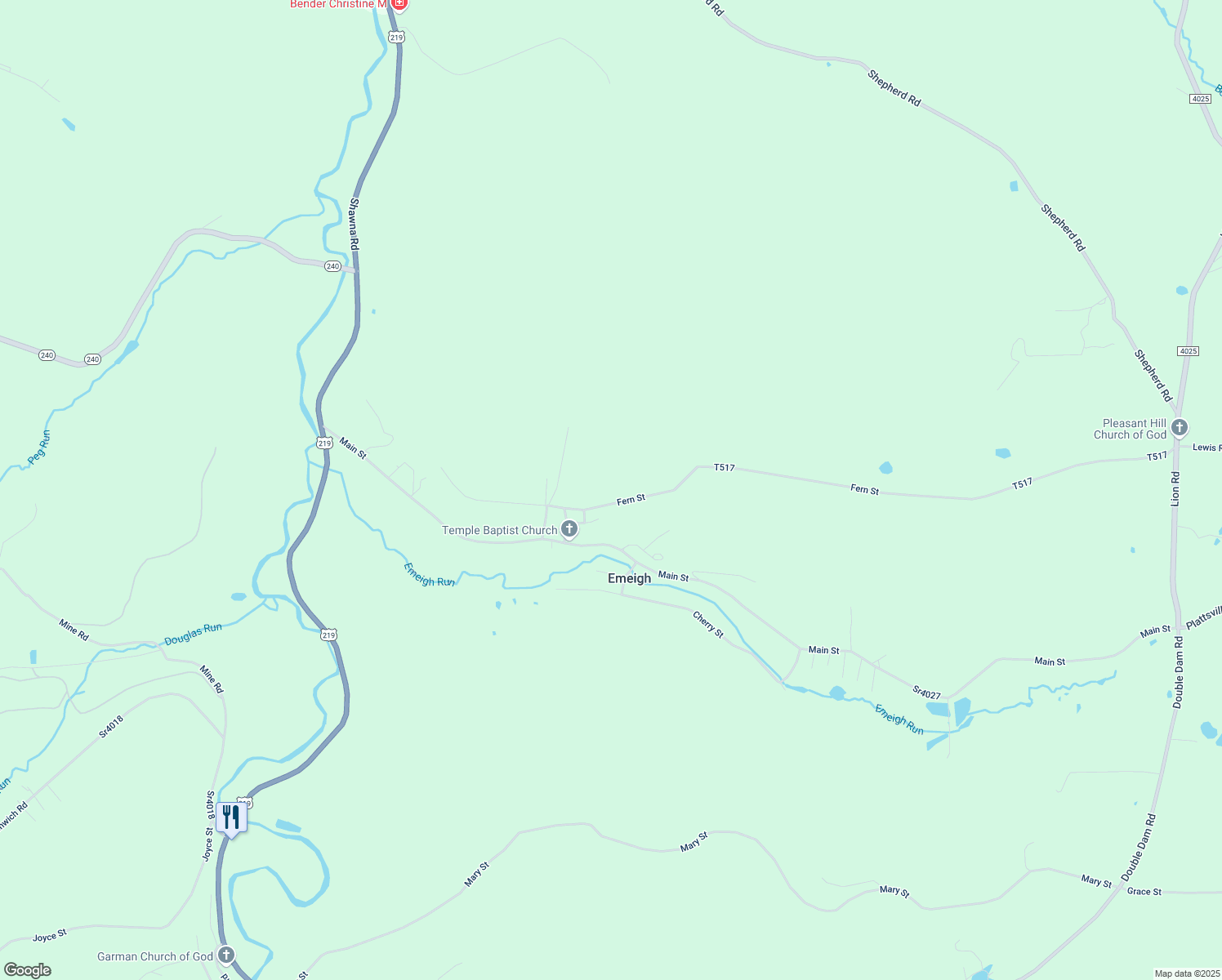 map of restaurants, bars, coffee shops, grocery stores, and more near 719-769 Fern Street in Cambria County