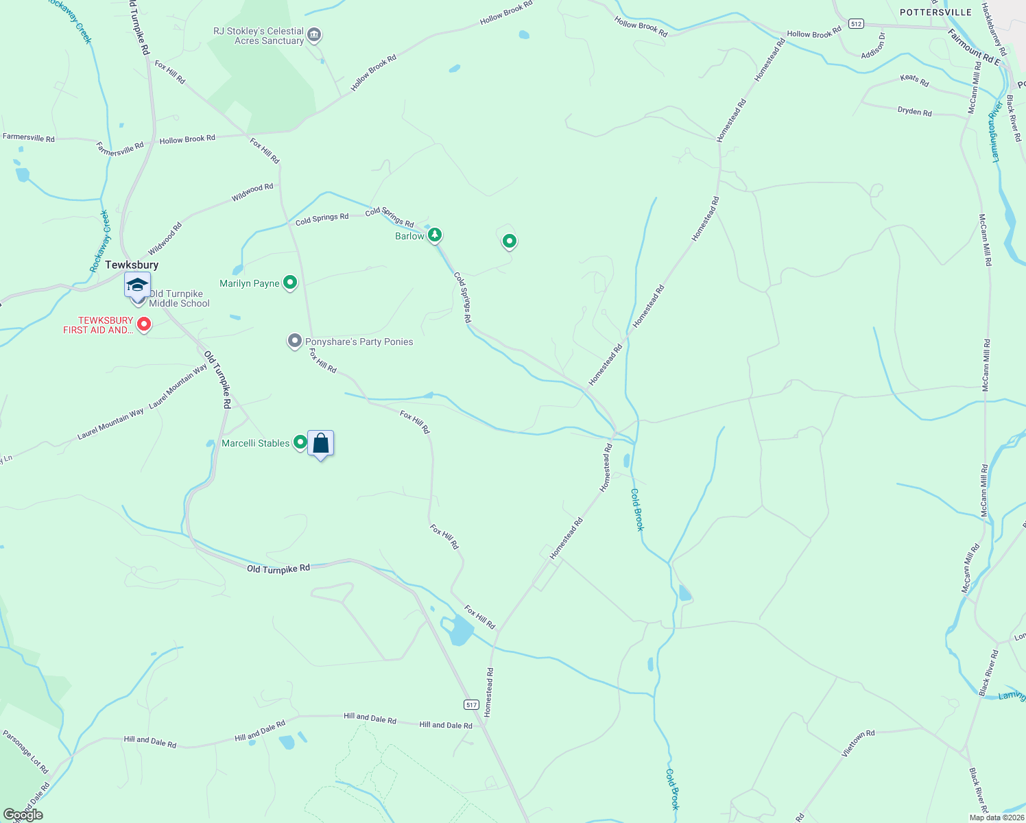 map of restaurants, bars, coffee shops, grocery stores, and more near 15 Palatine Road in Califon