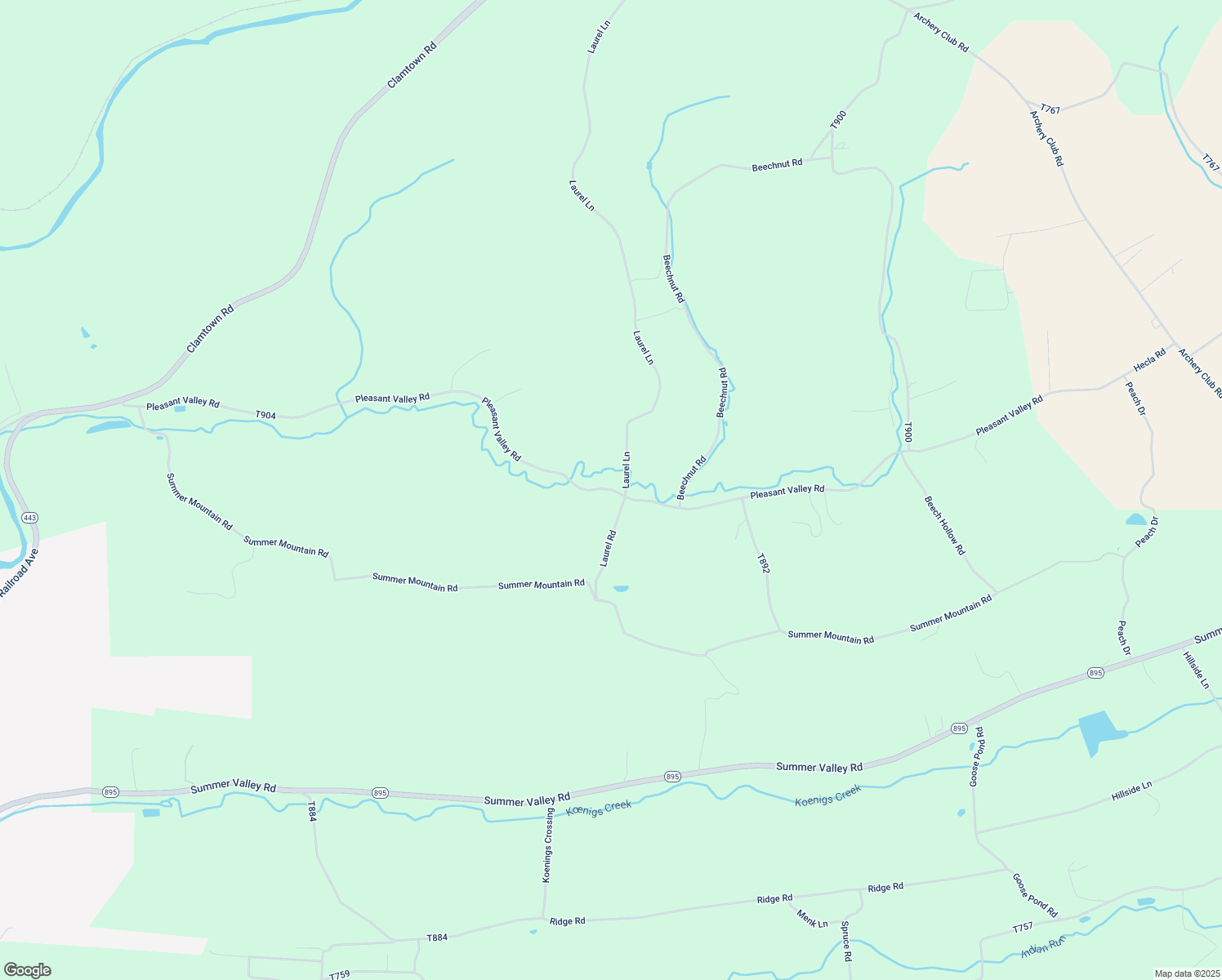 map of restaurants, bars, coffee shops, grocery stores, and more near Pleasant Valley Road in Schuylkill County