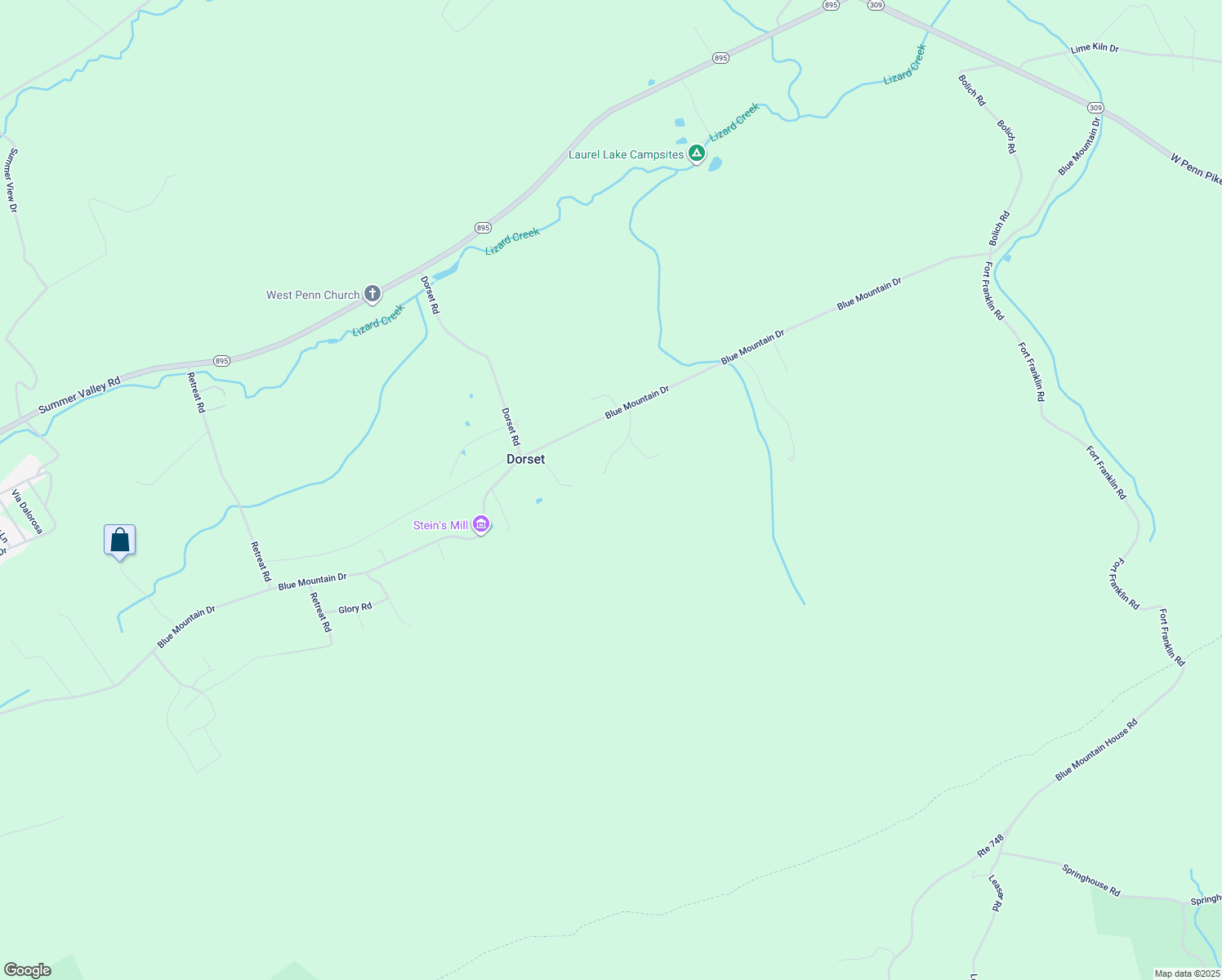 map of restaurants, bars, coffee shops, grocery stores, and more near 36 Teaberry Lane in New Ringgold
