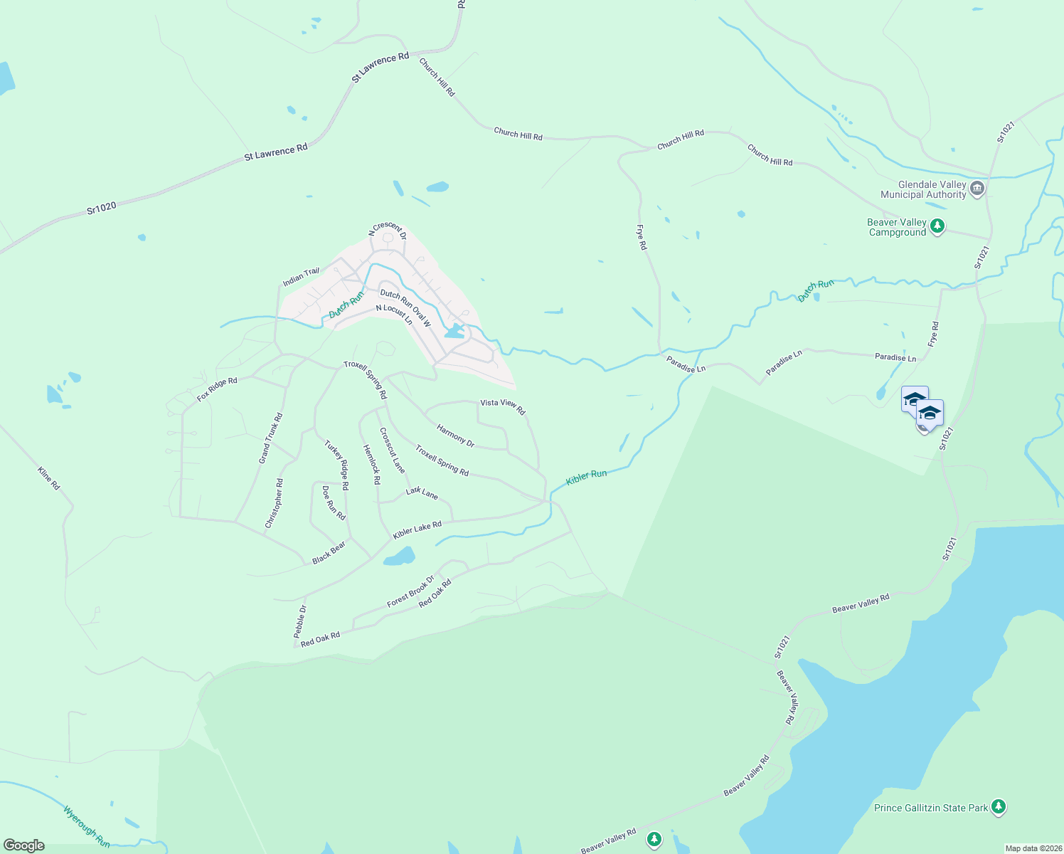 map of restaurants, bars, coffee shops, grocery stores, and more near 135-231 Vista View Road in Flinton