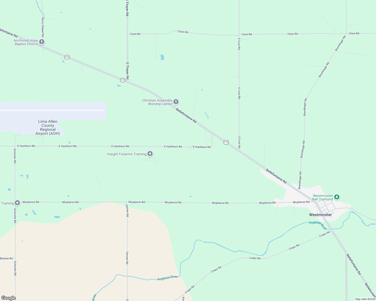 map of restaurants, bars, coffee shops, grocery stores, and more near 5450 East Hanthorn Road in Cridersville