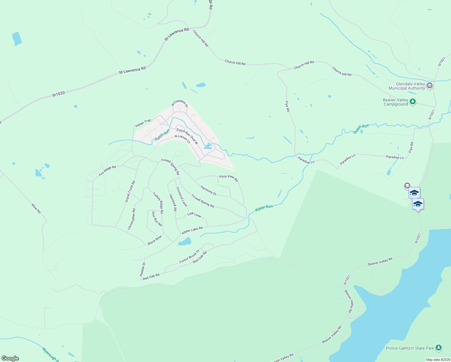map of restaurants, bars, coffee shops, grocery stores, and more near 135-231 Vista View Road in Flinton