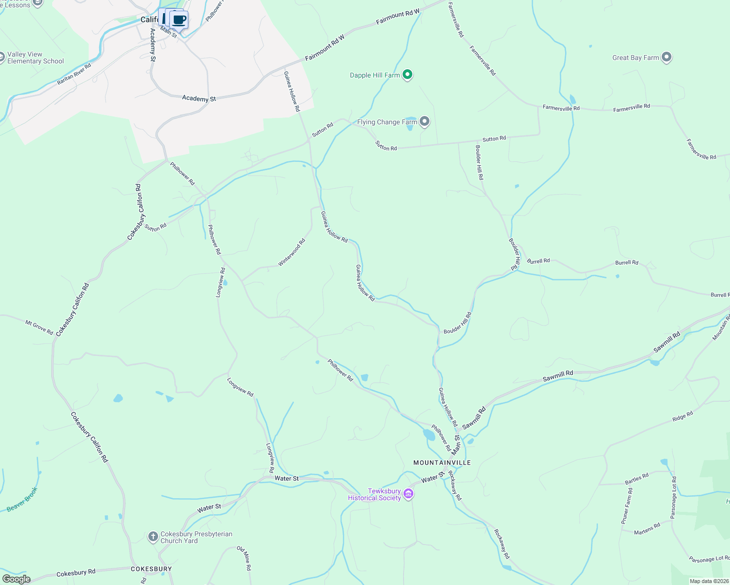 map of restaurants, bars, coffee shops, grocery stores, and more near 37 Guinea Hollow Road in Lebanon