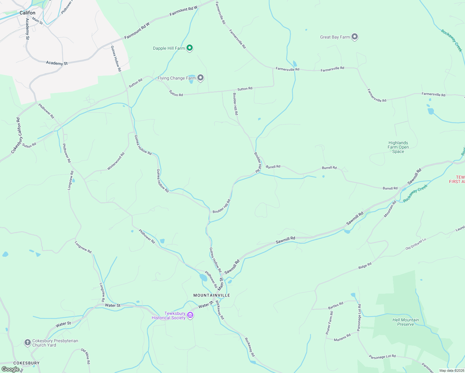 map of restaurants, bars, coffee shops, grocery stores, and more near 9 Boulder Hill Road in Lebanon