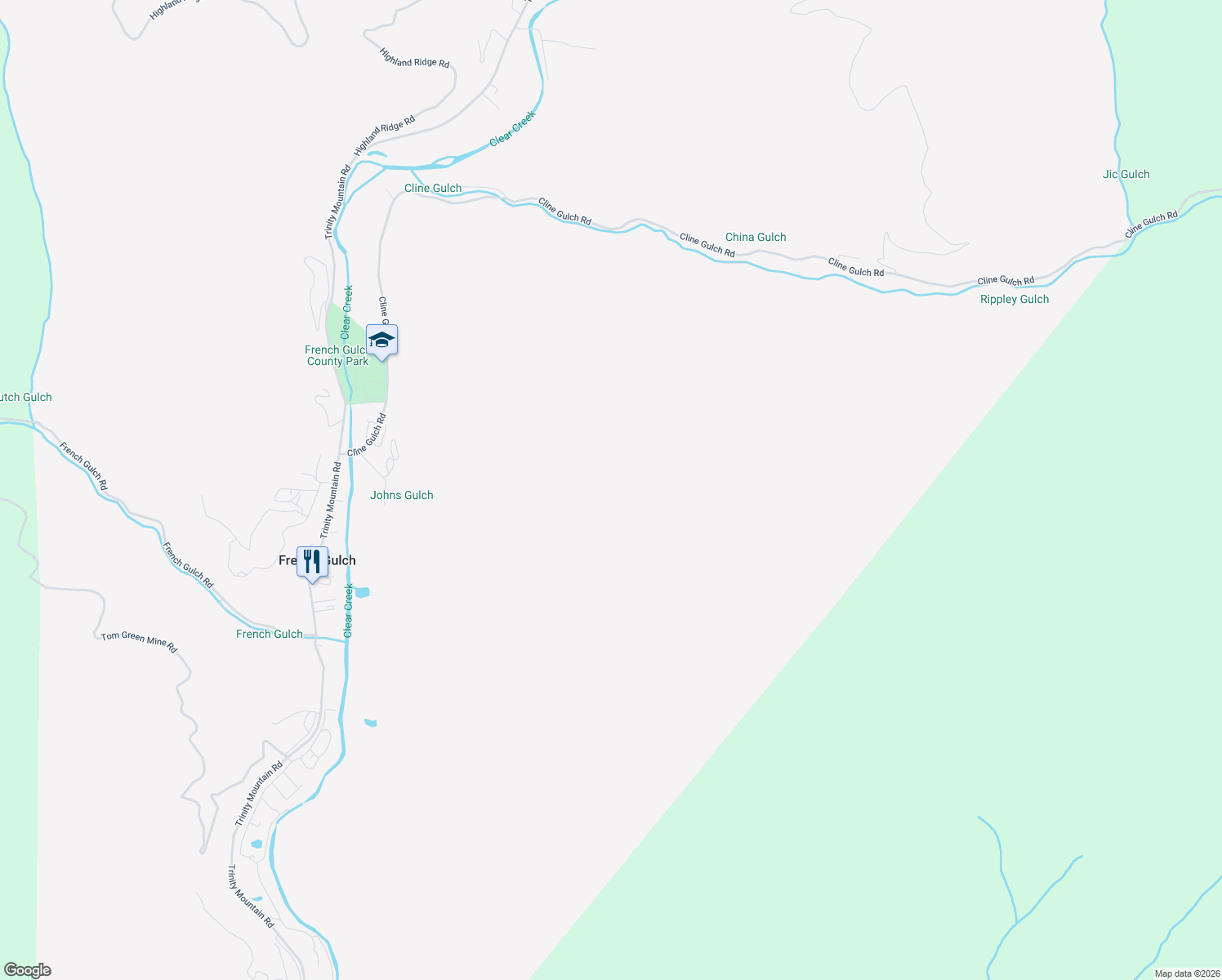 map of restaurants, bars, coffee shops, grocery stores, and more near in French Gulch
