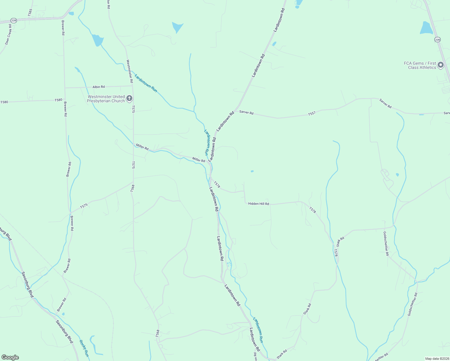 map of restaurants, bars, coffee shops, grocery stores, and more near 105 Hidden Hill Road in Sarver