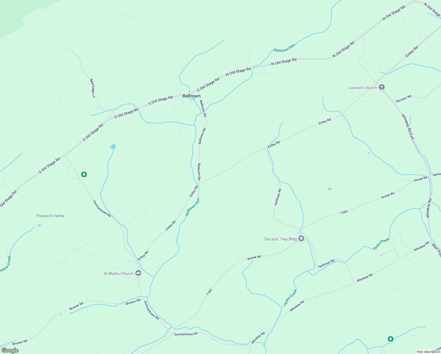 map of restaurants, bars, coffee shops, grocery stores, and more near 488 Ertley Road in McClure