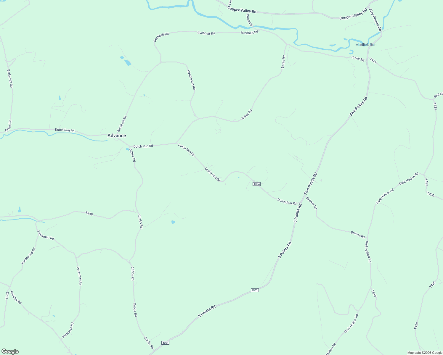 map of restaurants, bars, coffee shops, grocery stores, and more near 768 Dutch Run Road in Indiana