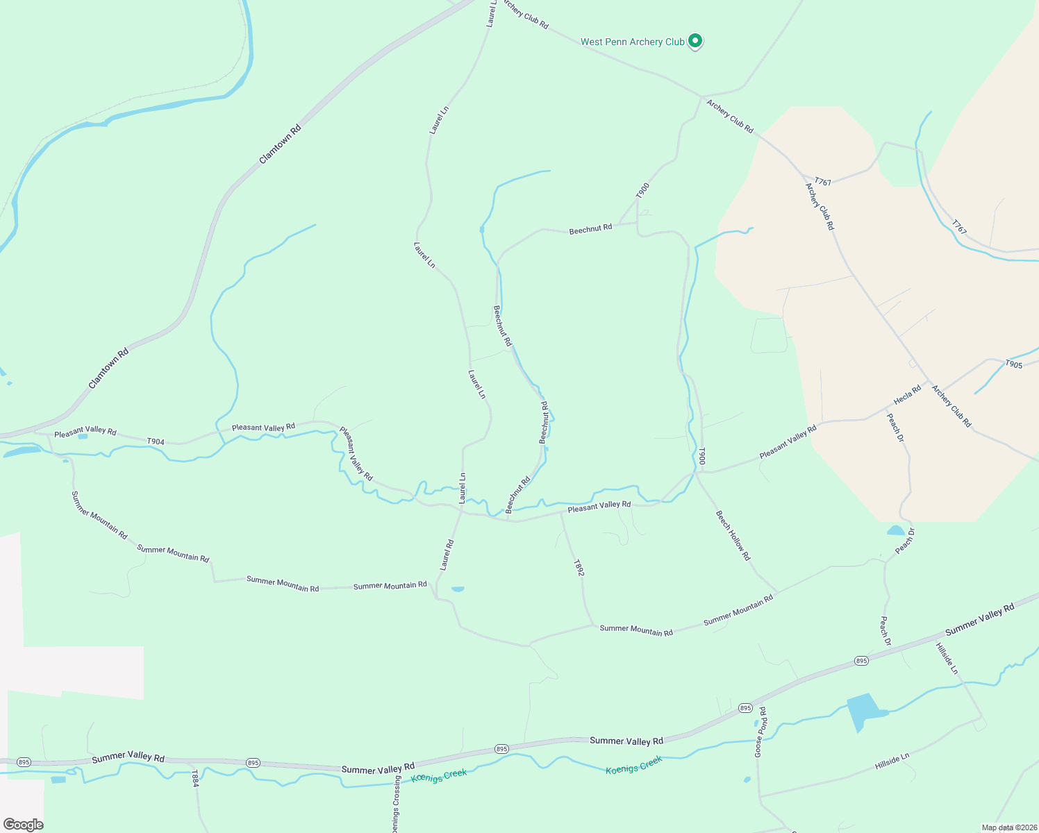 map of restaurants, bars, coffee shops, grocery stores, and more near 17 Beechnut Rd in New Ringgold