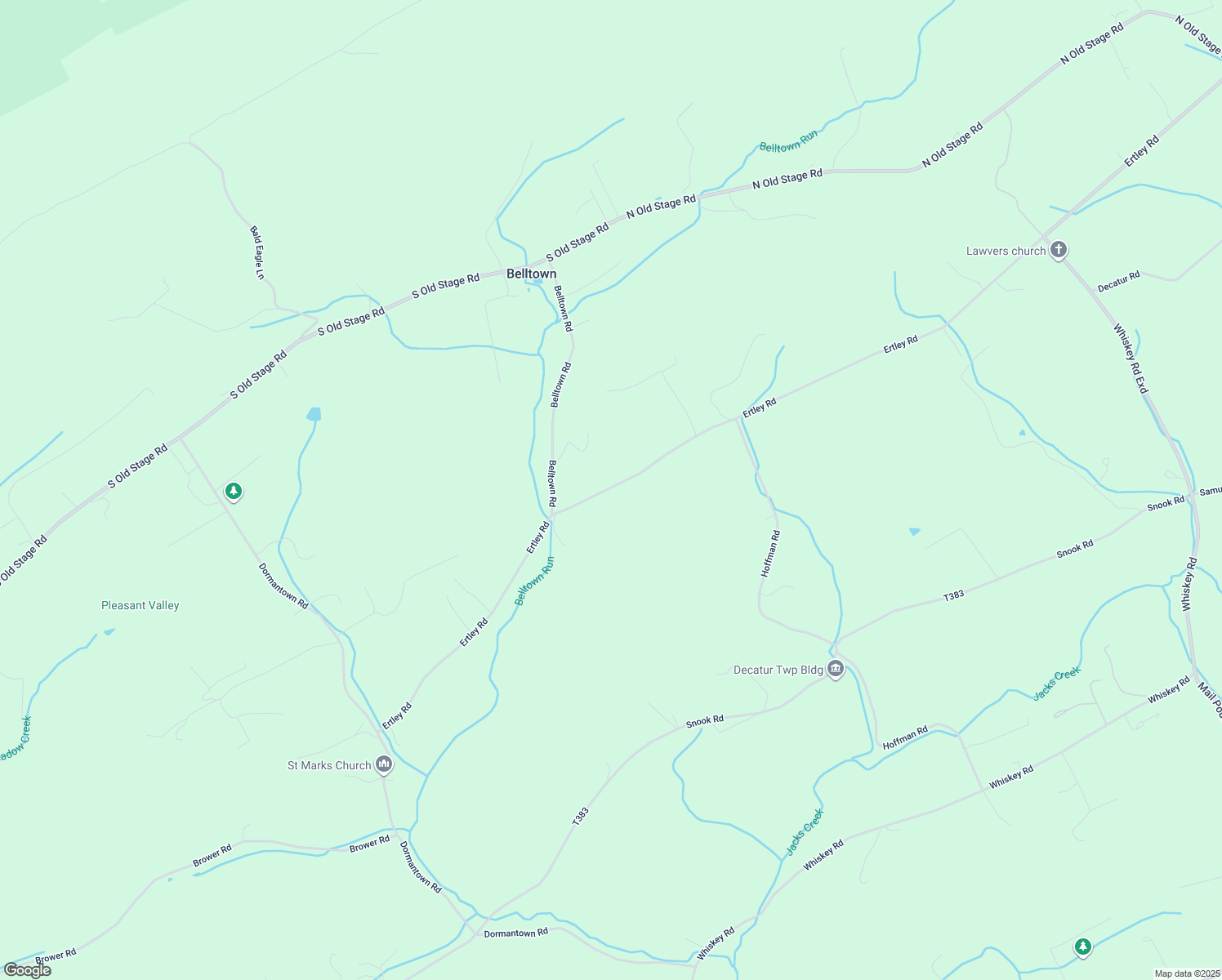 map of restaurants, bars, coffee shops, grocery stores, and more near 488 Ertley Road in McClure