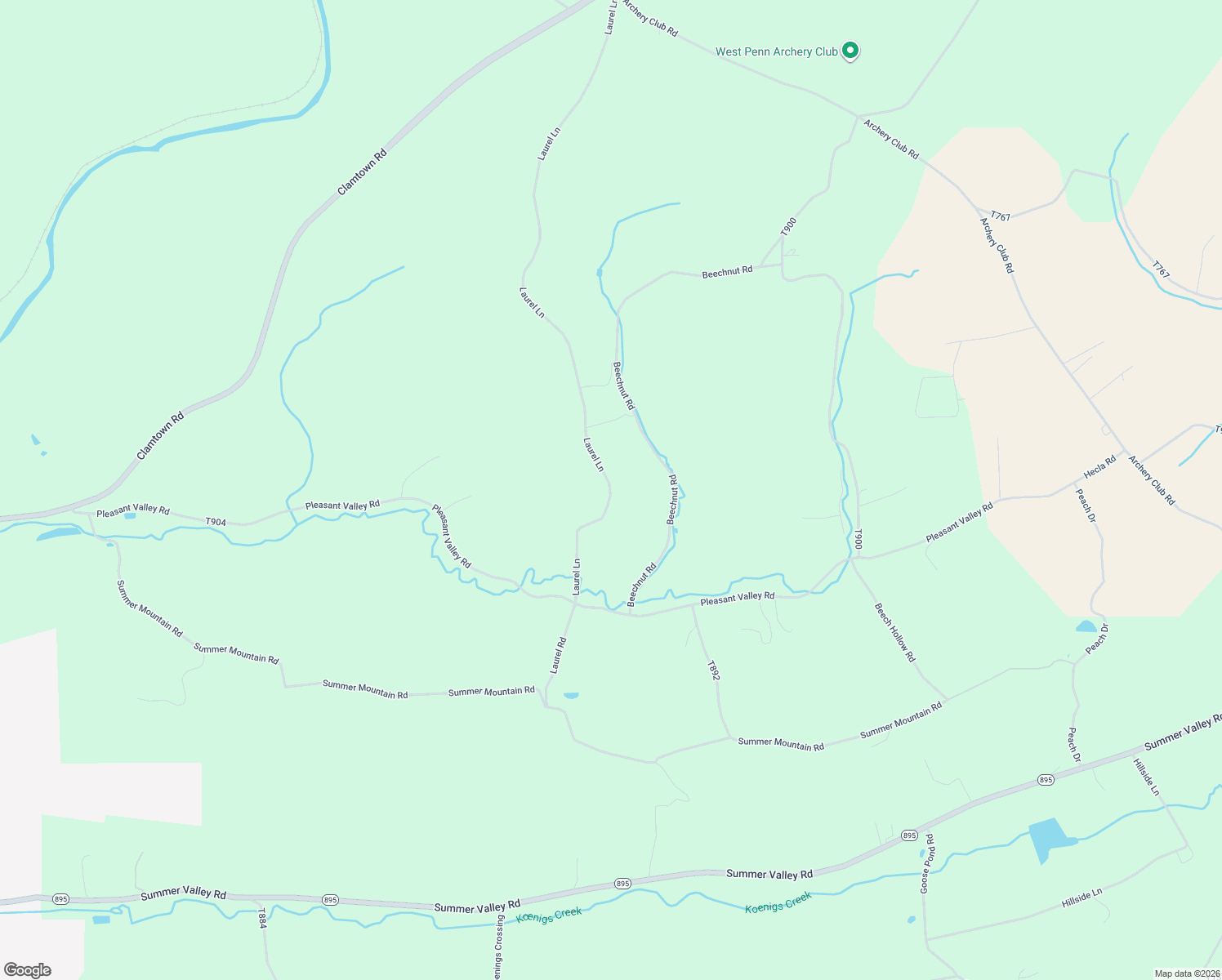 map of restaurants, bars, coffee shops, grocery stores, and more near 17 Beechnut Road in New Ringgold
