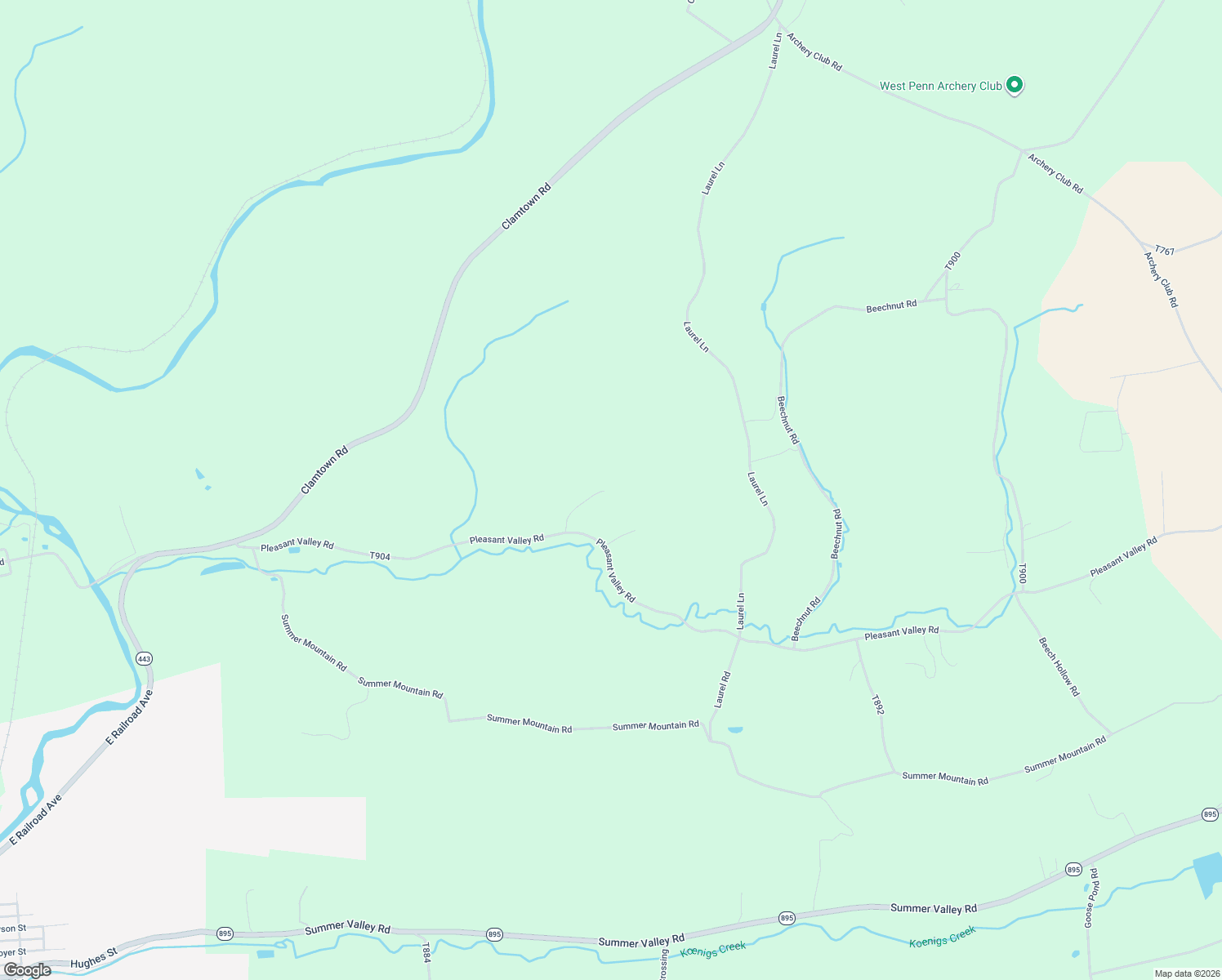 map of restaurants, bars, coffee shops, grocery stores, and more near 283 Pleasant Valley Road in New Ringgold
