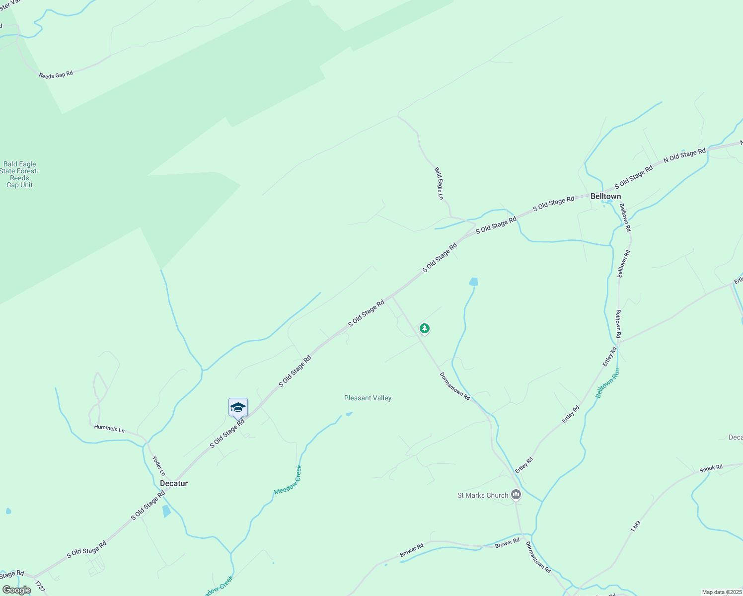 map of restaurants, bars, coffee shops, grocery stores, and more near 4619 South Old Stage Road in McClure