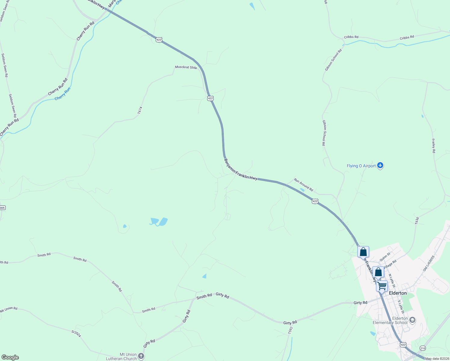 map of restaurants, bars, coffee shops, grocery stores, and more near 106 Farster Rd in Kittanning