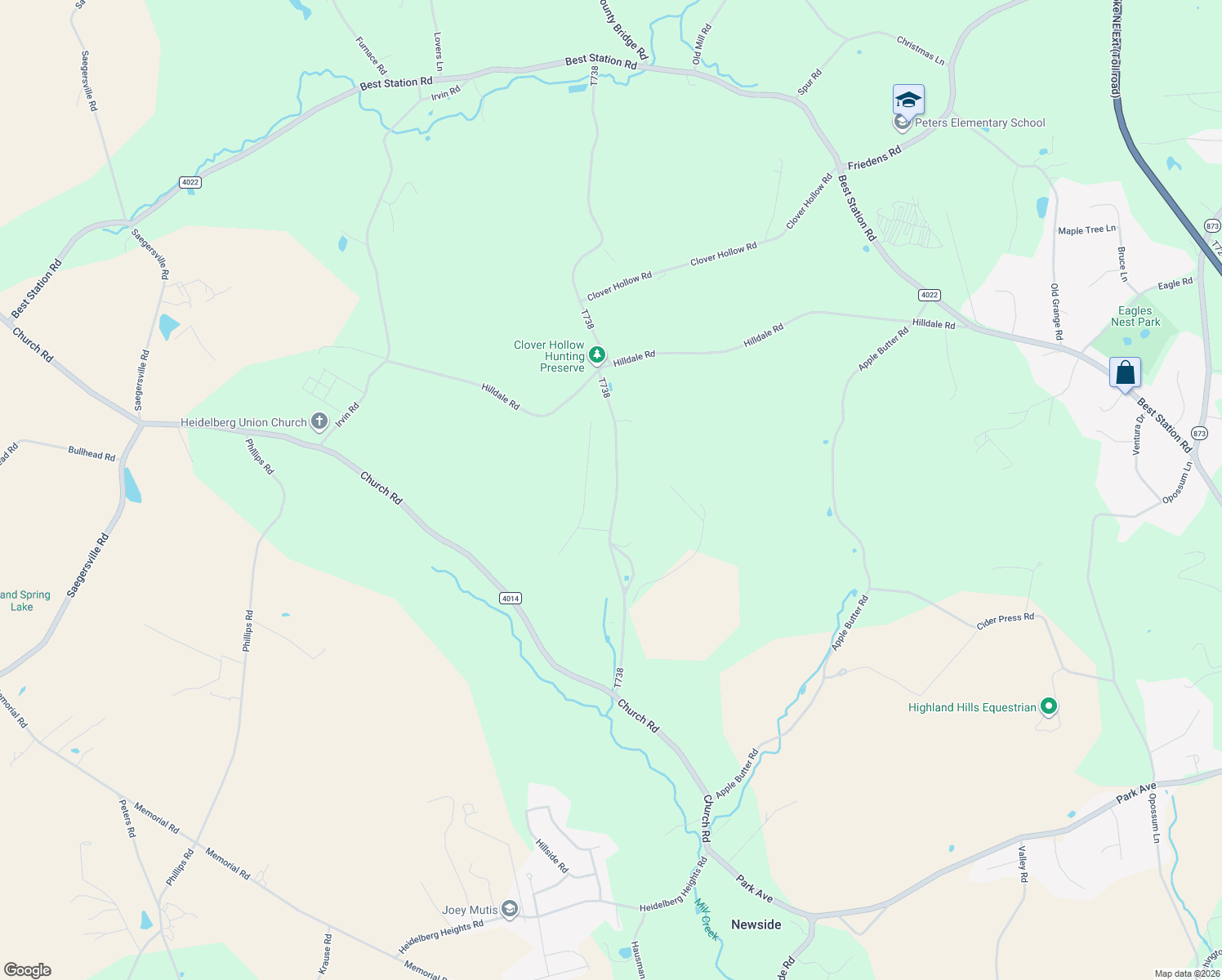 map of restaurants, bars, coffee shops, grocery stores, and more near 6826 Lime Kiln Road in Slatington