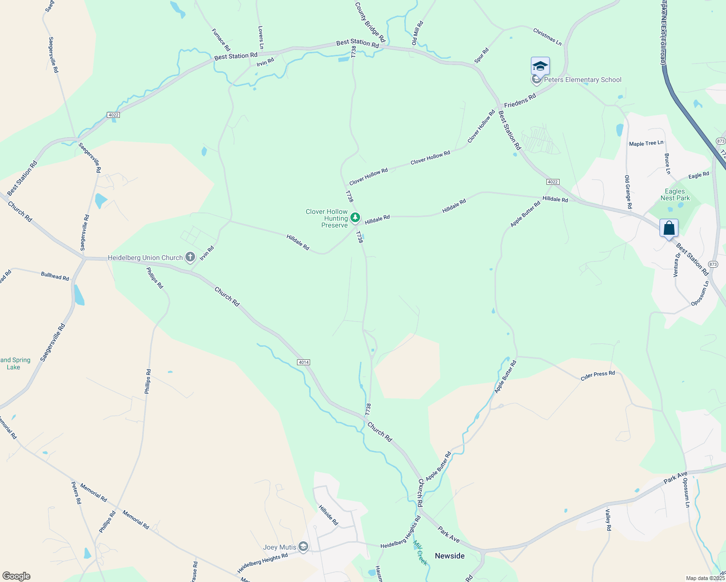 map of restaurants, bars, coffee shops, grocery stores, and more near 6826 Lime Kiln Road in Slatington