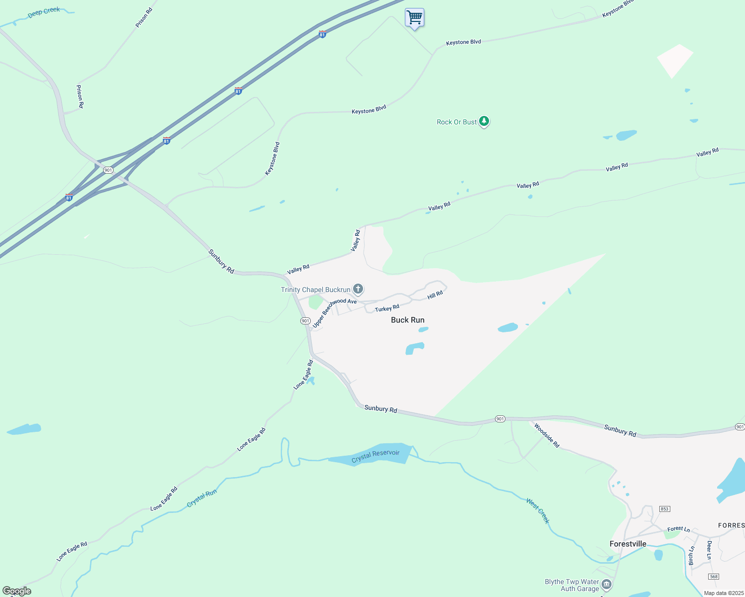 map of restaurants, bars, coffee shops, grocery stores, and more near 5 Hill Road in Pottsville