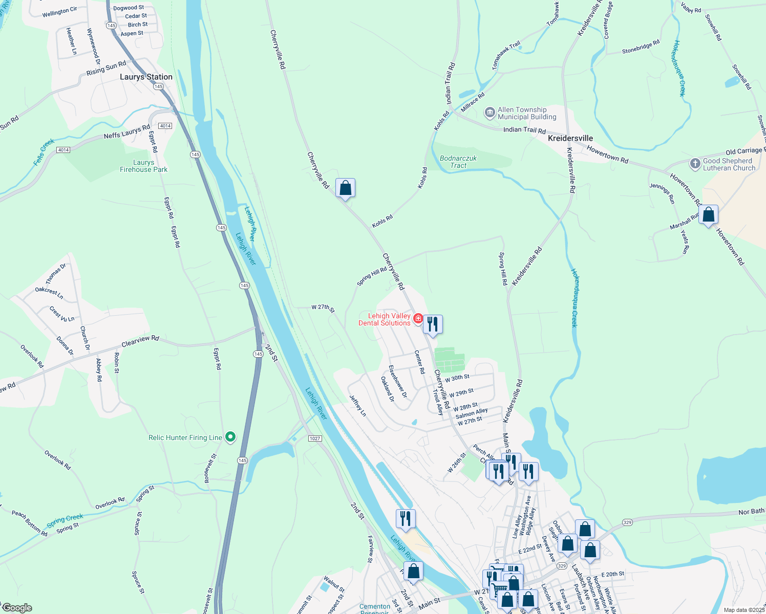 map of restaurants, bars, coffee shops, grocery stores, and more near 224 West Center Road in Northampton