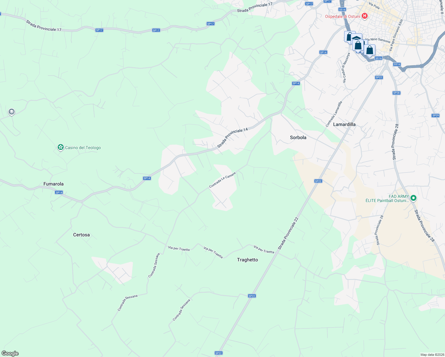 map of restaurants, bars, coffee shops, grocery stores, and more near in Province of Brindisi