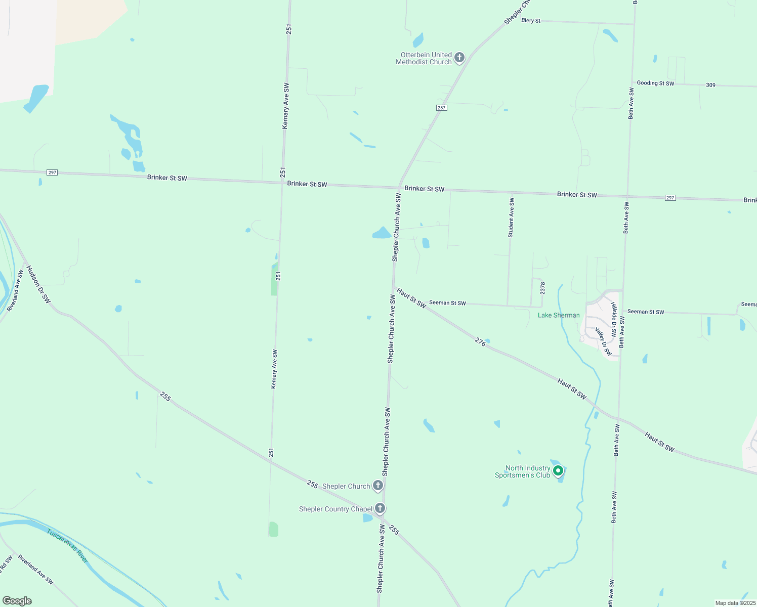 map of restaurants, bars, coffee shops, grocery stores, and more near 7081 Shepler Church Avenue Southwest in Navarre