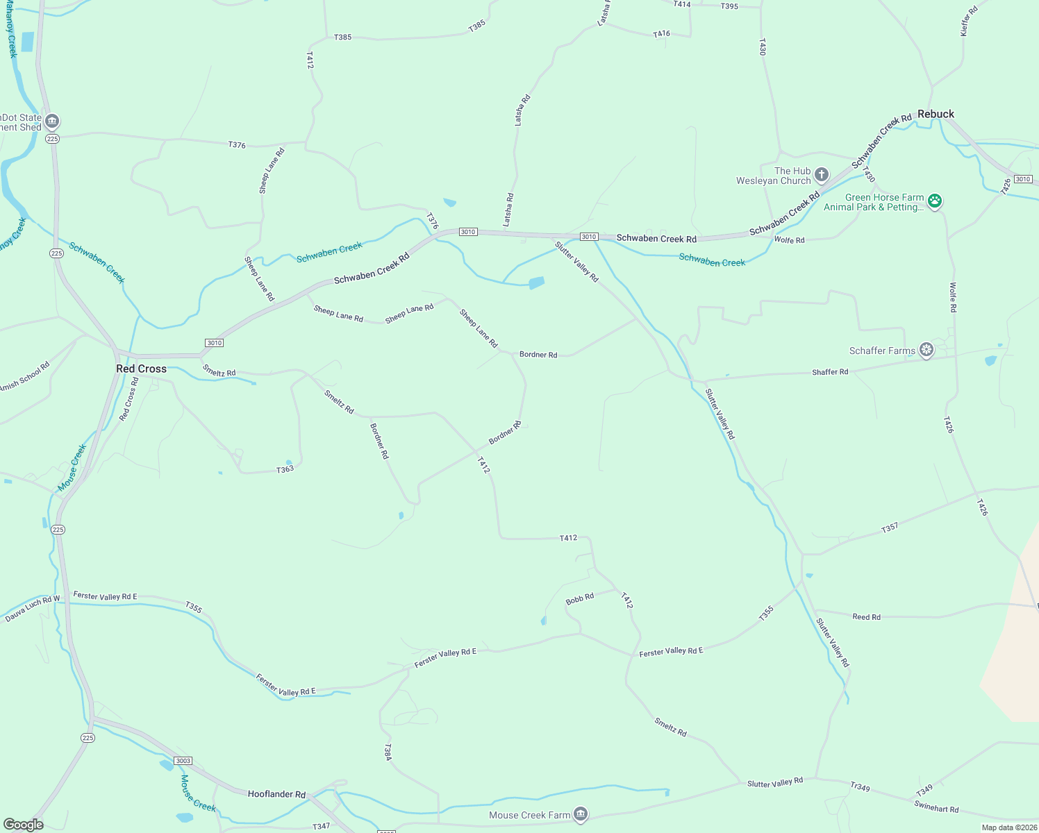 map of restaurants, bars, coffee shops, grocery stores, and more near Bordner Road in Northumberland County