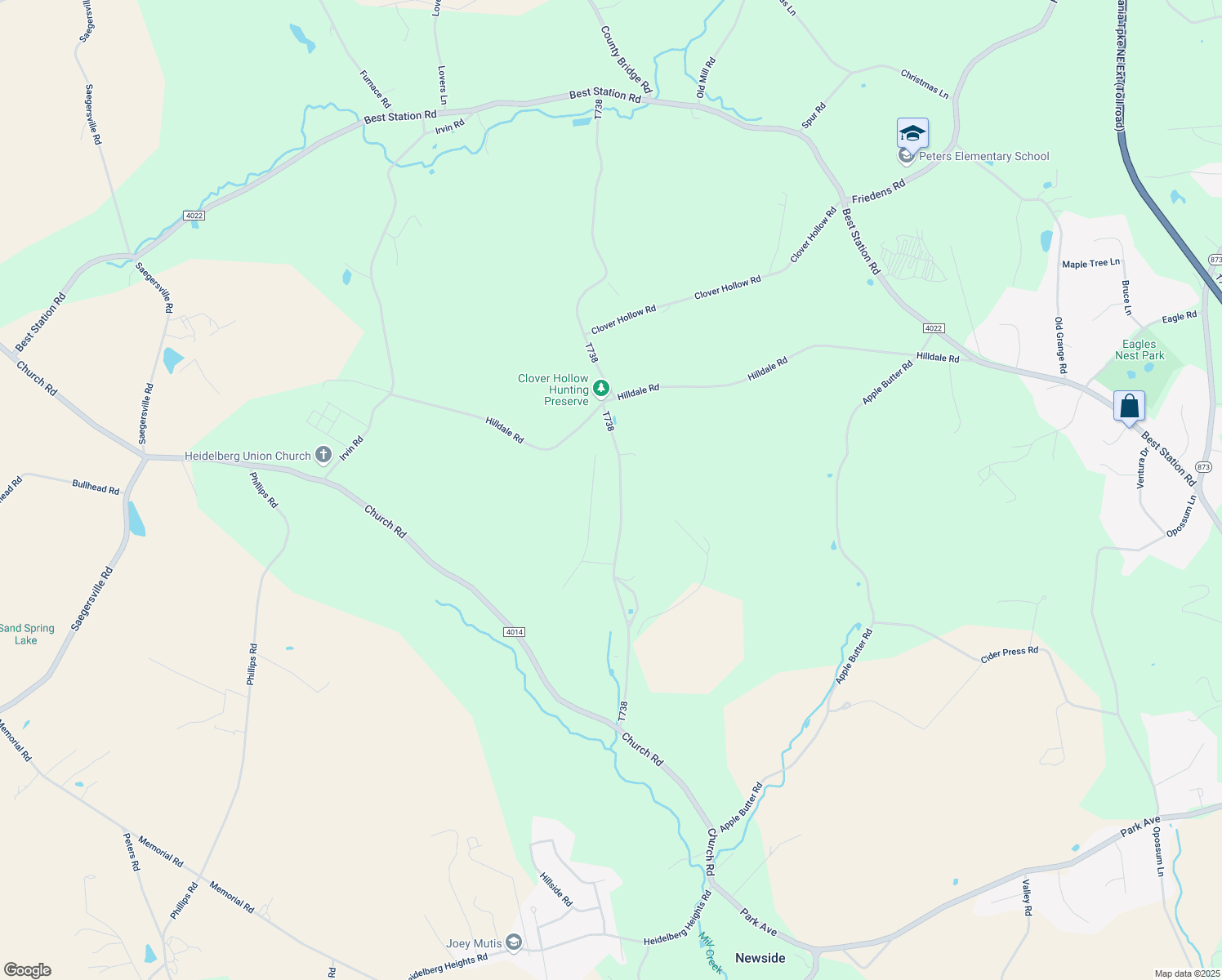 map of restaurants, bars, coffee shops, grocery stores, and more near 6826 Lime Kiln Road in Slatington