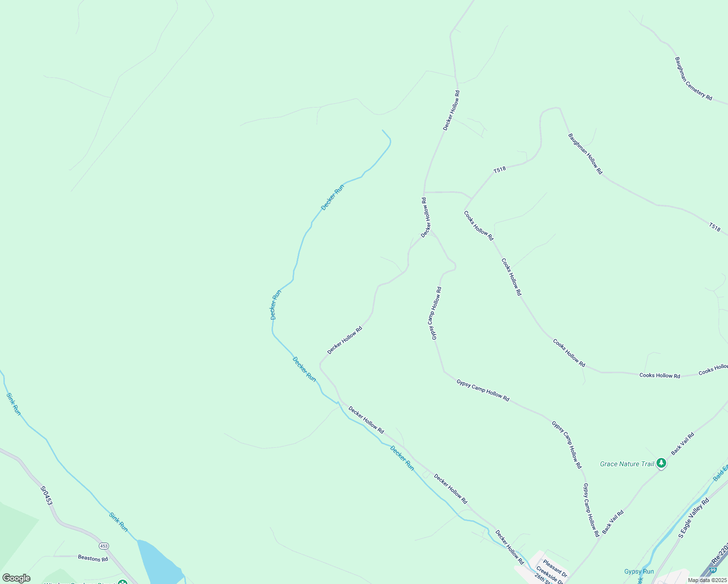 map of restaurants, bars, coffee shops, grocery stores, and more near 1377 Decker Hollow Road in Tyrone