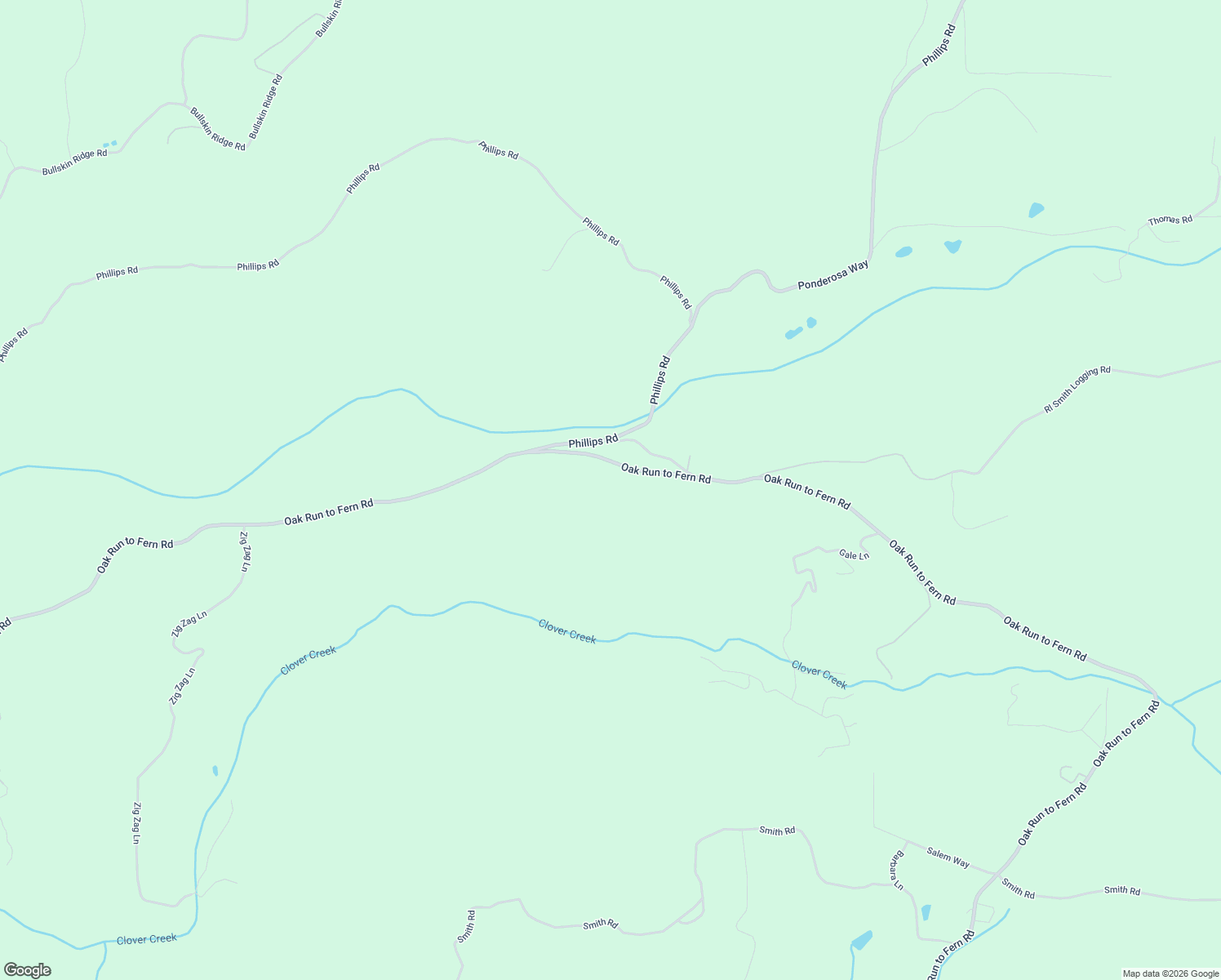 map of restaurants, bars, coffee shops, grocery stores, and more near 29627 Oak Run to Fern Road in Oak Run